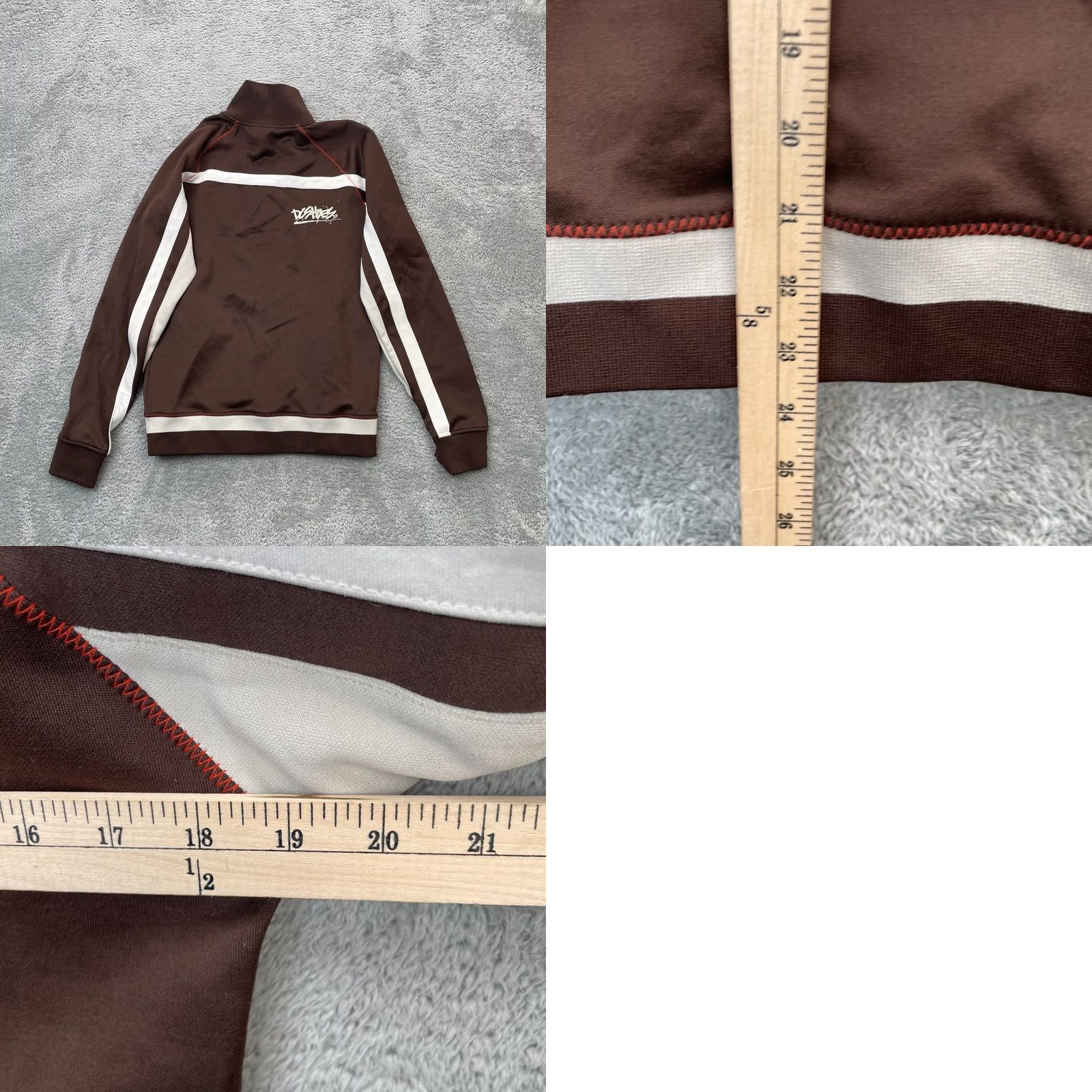 Vintage VTG DC Shoes Jacket Mens S Brown Track Coat Graffiti y2K Full Zip 2000s Windbreaker City Retro Logo Zipper Short Sleeve? Size US S / EU 44-46 / 1 - 8 Thumbnail