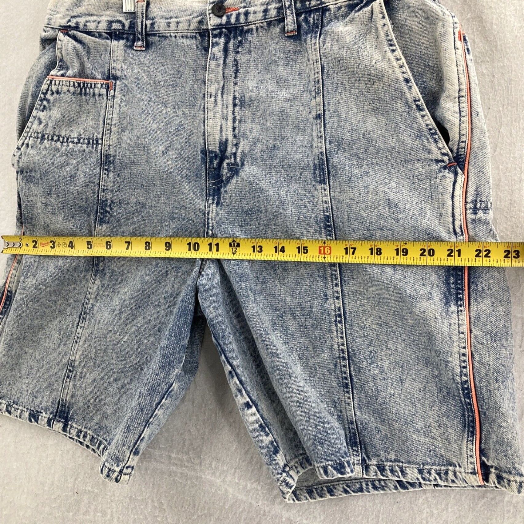 Vintage VTG Brittania Sport Shorts Mens Large Blue Stone Wash Stretch Waist COTTON Size US 33 - 4 Thumbnail