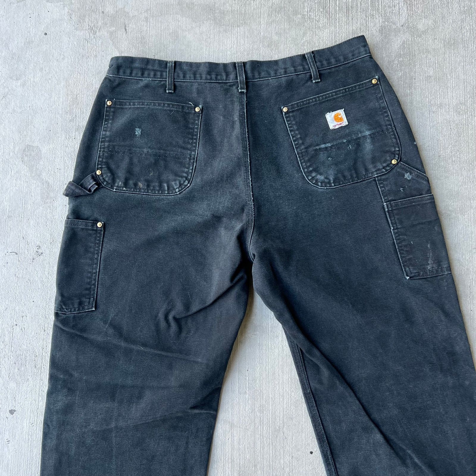 Carhartt × Vintage Carhartt faded black double knee work wear carpenter pants Size US 37 - 6 Thumbnail