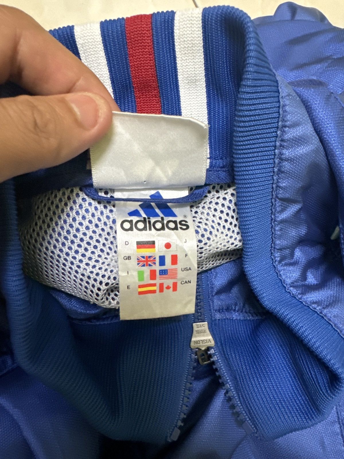 Adidas Vintage Adidas France Style Windbreaker Hoodie Size US XL / EU 56 / 4 - 13 Thumbnail