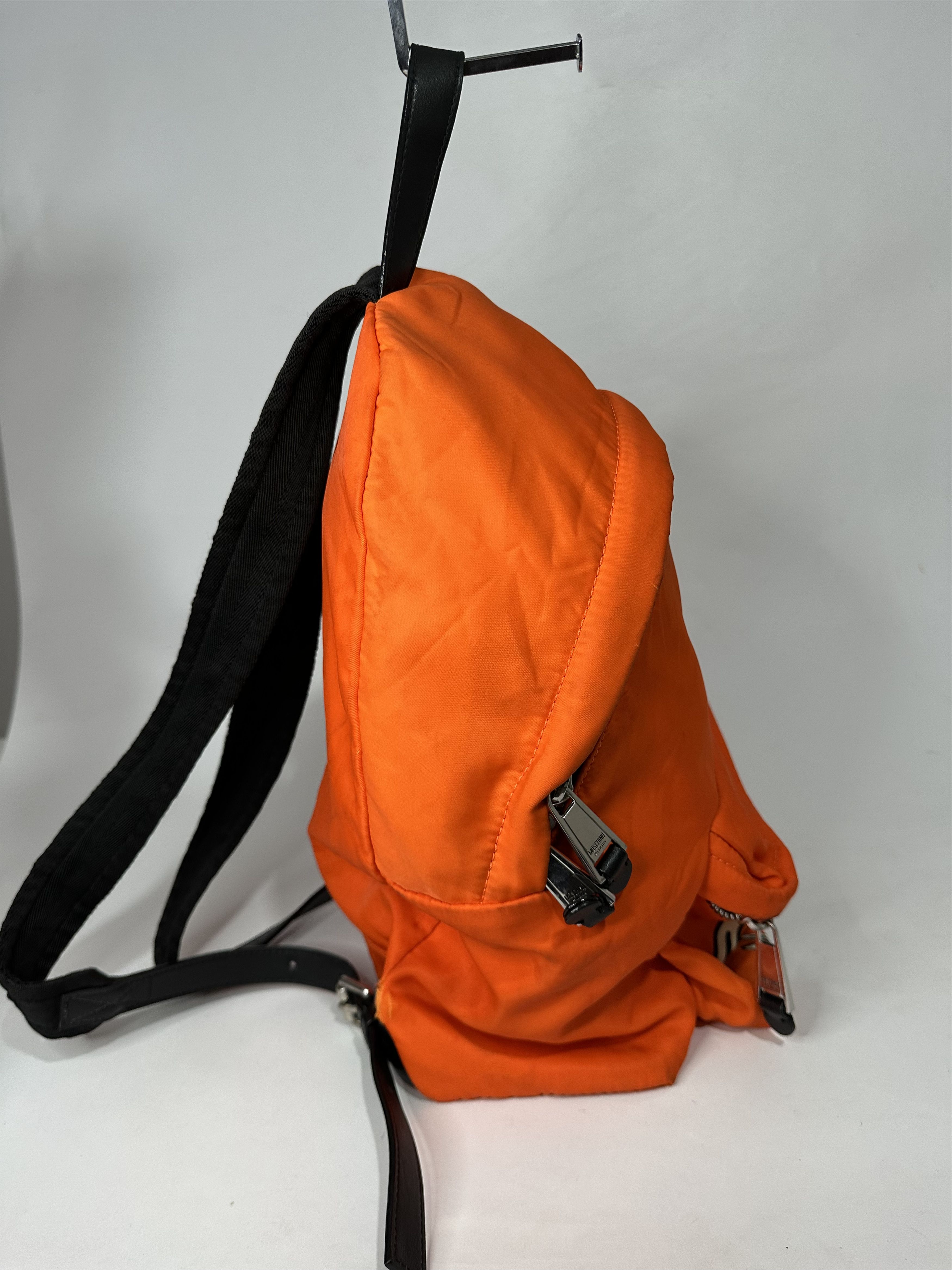 Moschino Rare Moschino Neon Orange Construction Nylon Backpack. Size ONE SIZE - 6 Thumbnail