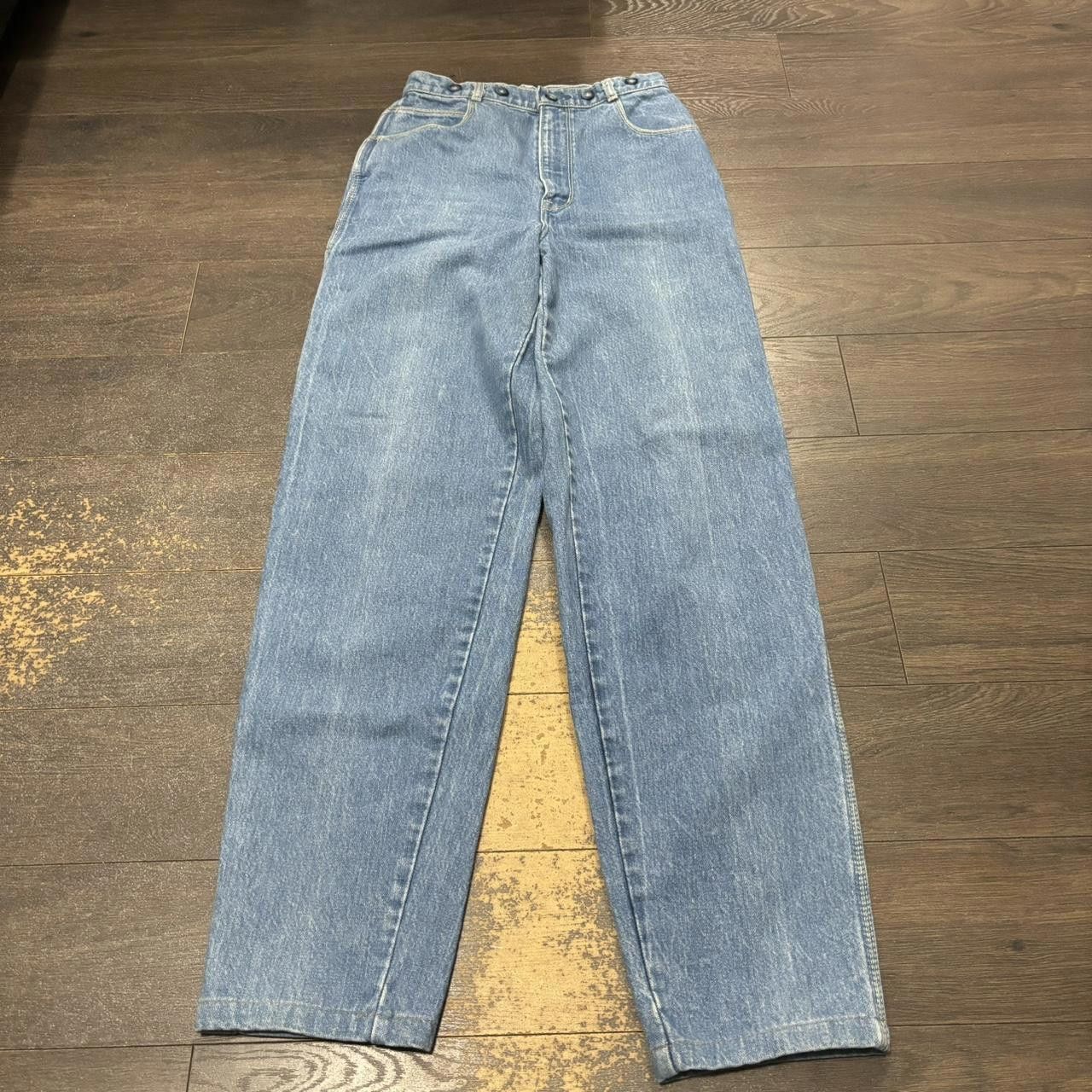 Designer Vintage Light Washed Blue Gwg Red Strap Jeans 70s Size US 26 / EU 42 - 1 Thumbnail