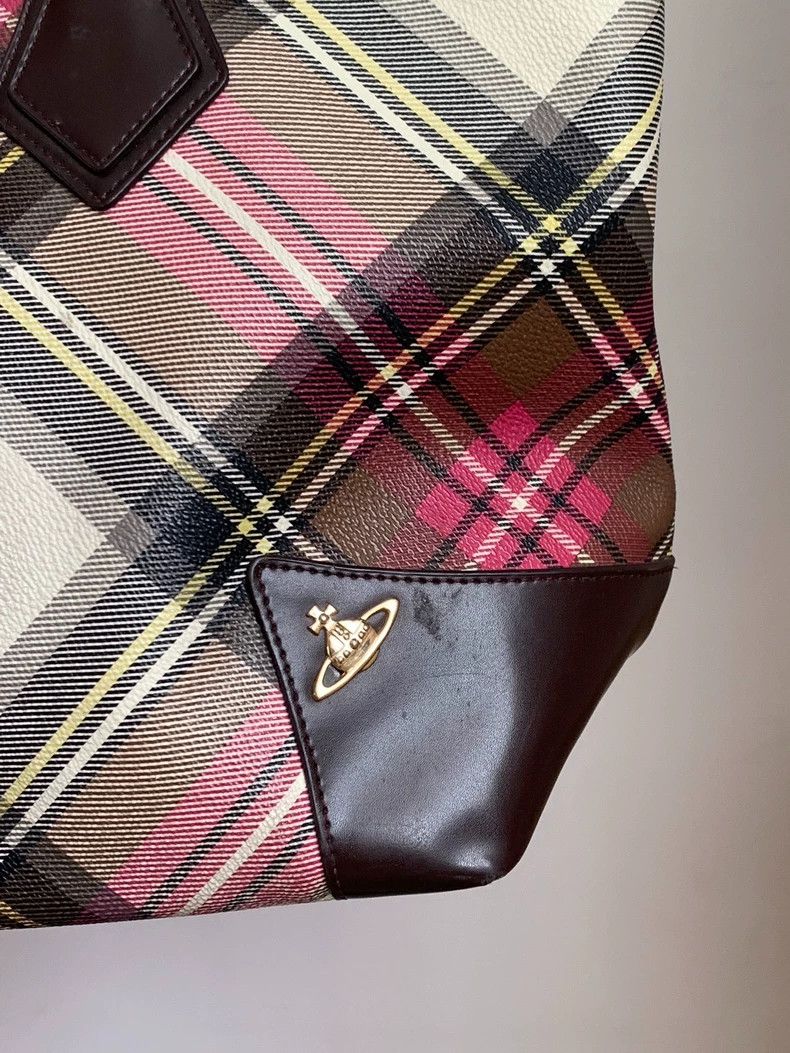 Vivienne Westwood Vivienne Westwood Colorful check Saturn tote bag Size ONE SIZE - 3 Thumbnail