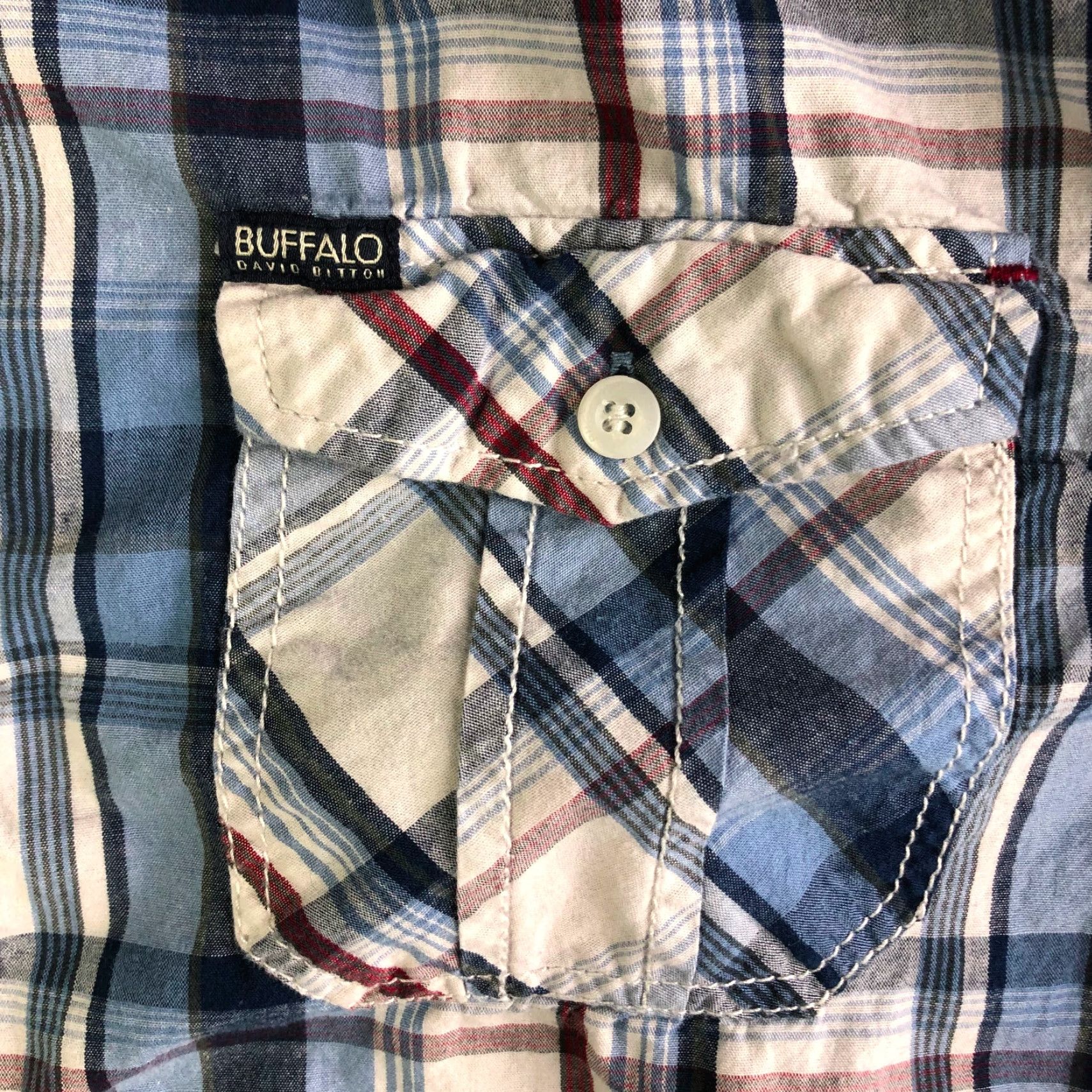 Buffalo David Bitton Buffalo David Bitton Shirt Mens Medium Blue Plaid Long Sleeve Button-Up Collared Spread Collar with Pockets - Cotton Size US M / EU 48-50 / 2 - 6 Thumbnail
