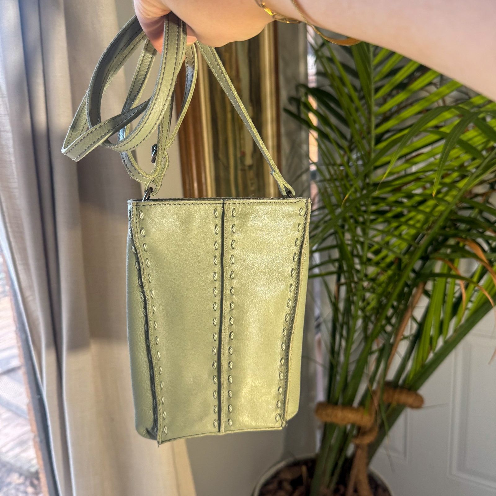 The Sak 🌿Y2K The Sak Sage Green Leather Mini Crossbody/Shoulder Bag Size ONE SIZE - 1 Thumbnail