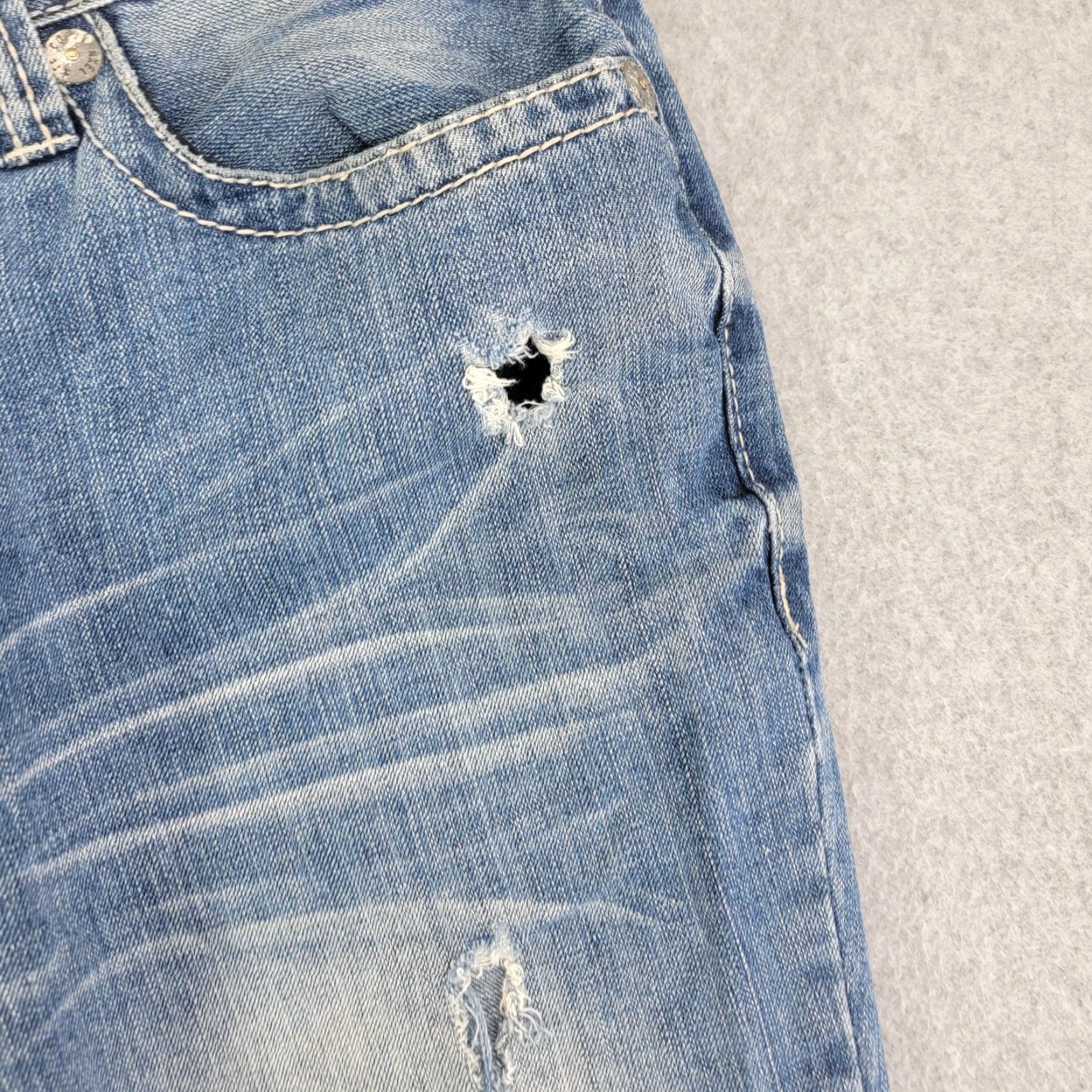 Denime Axel Jeans Mens 36x32 Light Wash Blue Volcott Vintage Bootcut Denim Pants Size US 36 / EU 52 - 3 Thumbnail