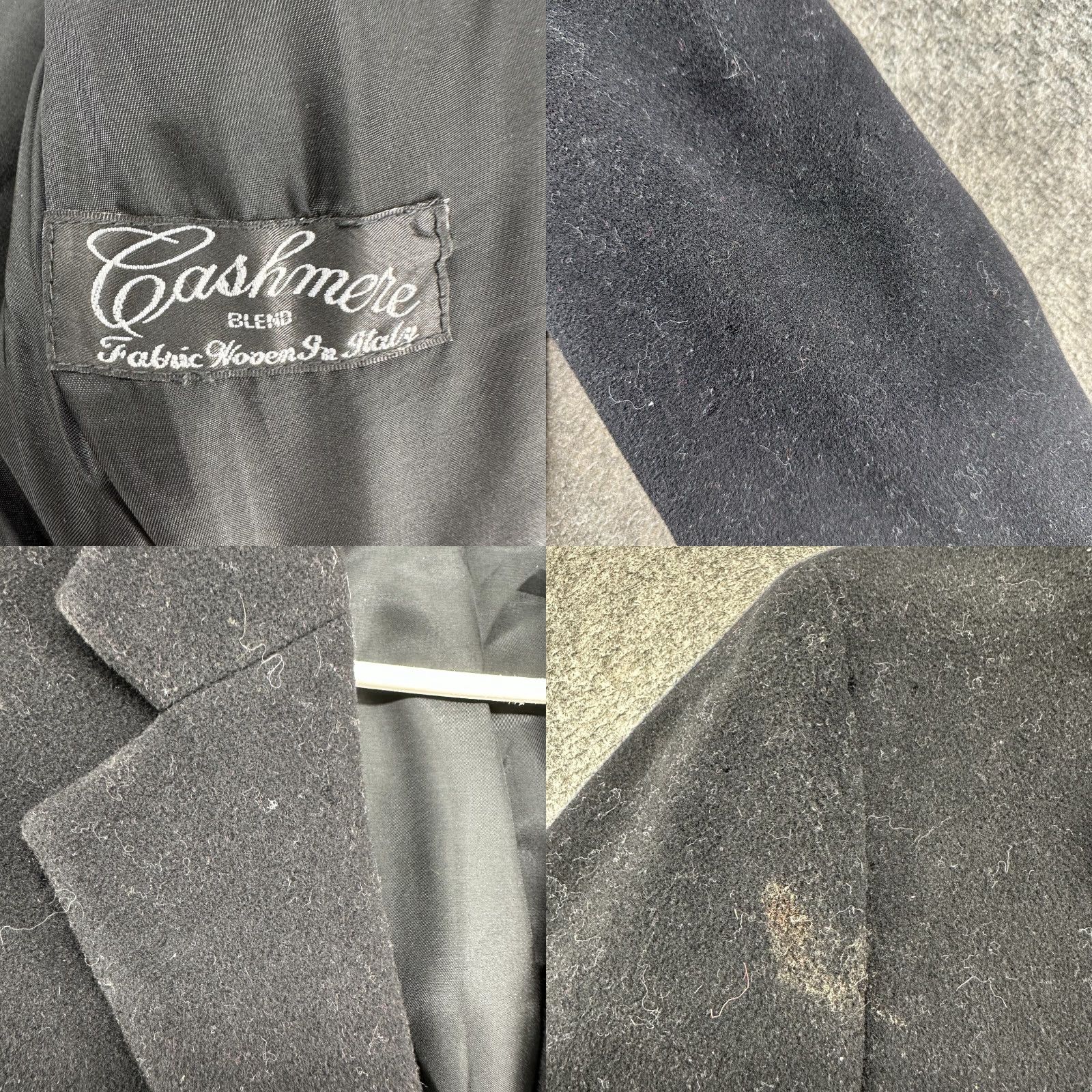 Kasper VINTAGE Kasper Coat Mens L Black Long Cashmere Blend Button Up Open 80s Classic Overcoat Long Sleeve Size US L / EU 52-54 / 3 - 8 Thumbnail