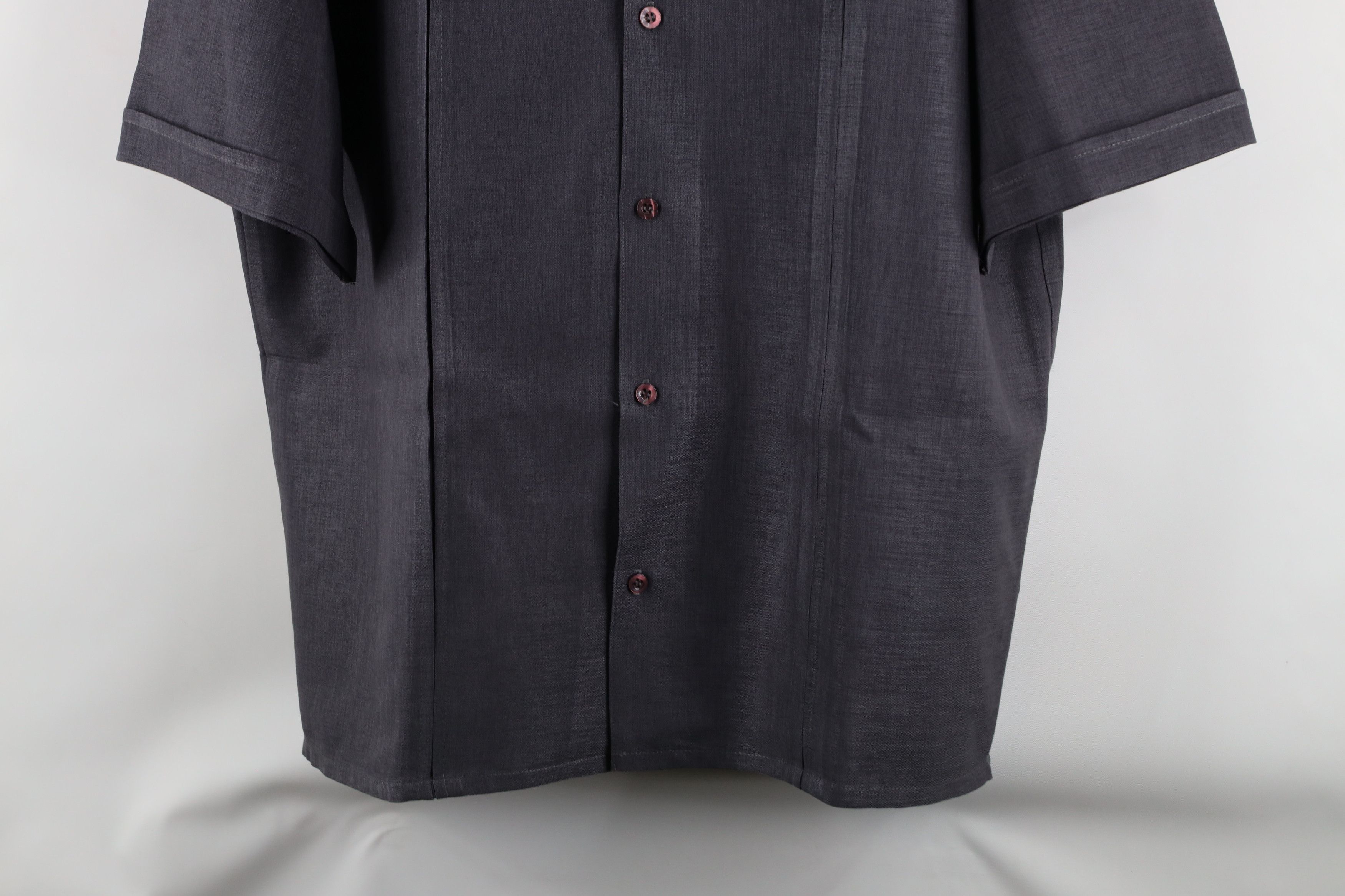 Vintage Vintage 90s Streetwear Camp Collar Panel Button Shirt Gray Size US L / EU 52-54 / 3 - 3 Thumbnail