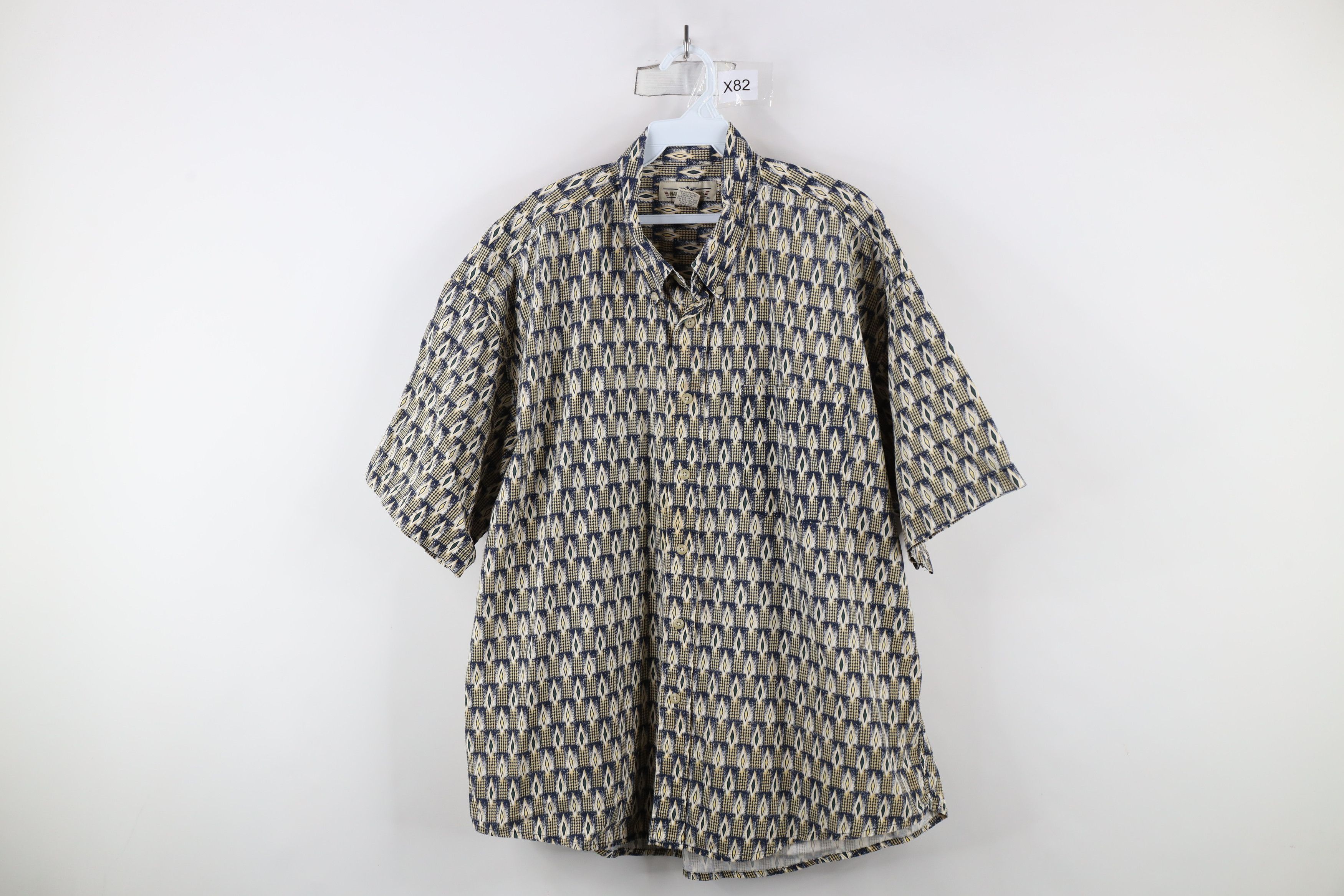 Vintage Vintage 90s Streetwear Houndstooth Collared Button Shirt Size US XXL / EU 58 / 5 - 1 Thumbnail