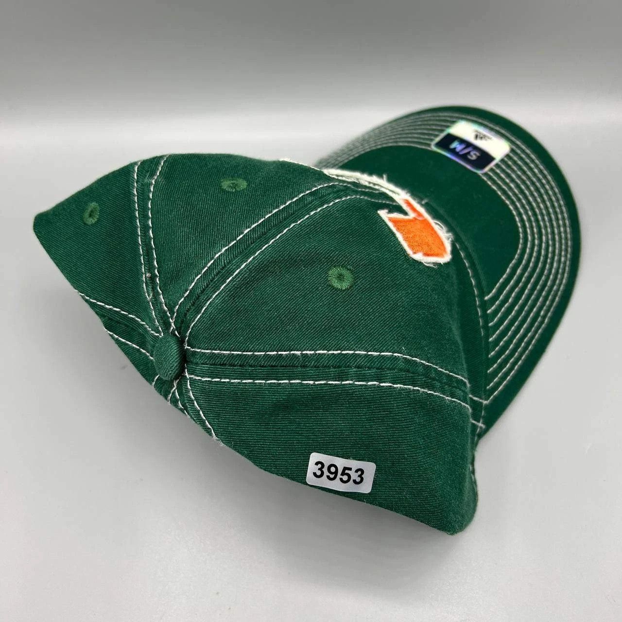 Adidas Miami Hurricanes Hat Men Green Adidas Stretch Fitted Cap S-M Size ONE SIZE - 8 Thumbnail