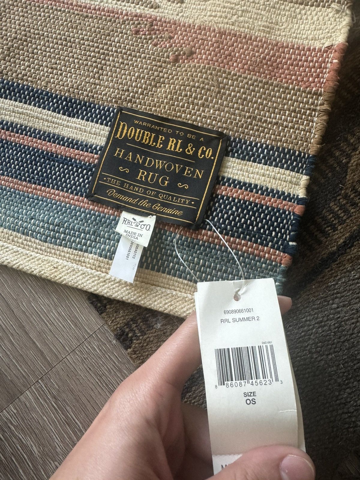 RRL Ralph Lauren Hand Woven Summer Rug Size ONE SIZE - 2 Thumbnail