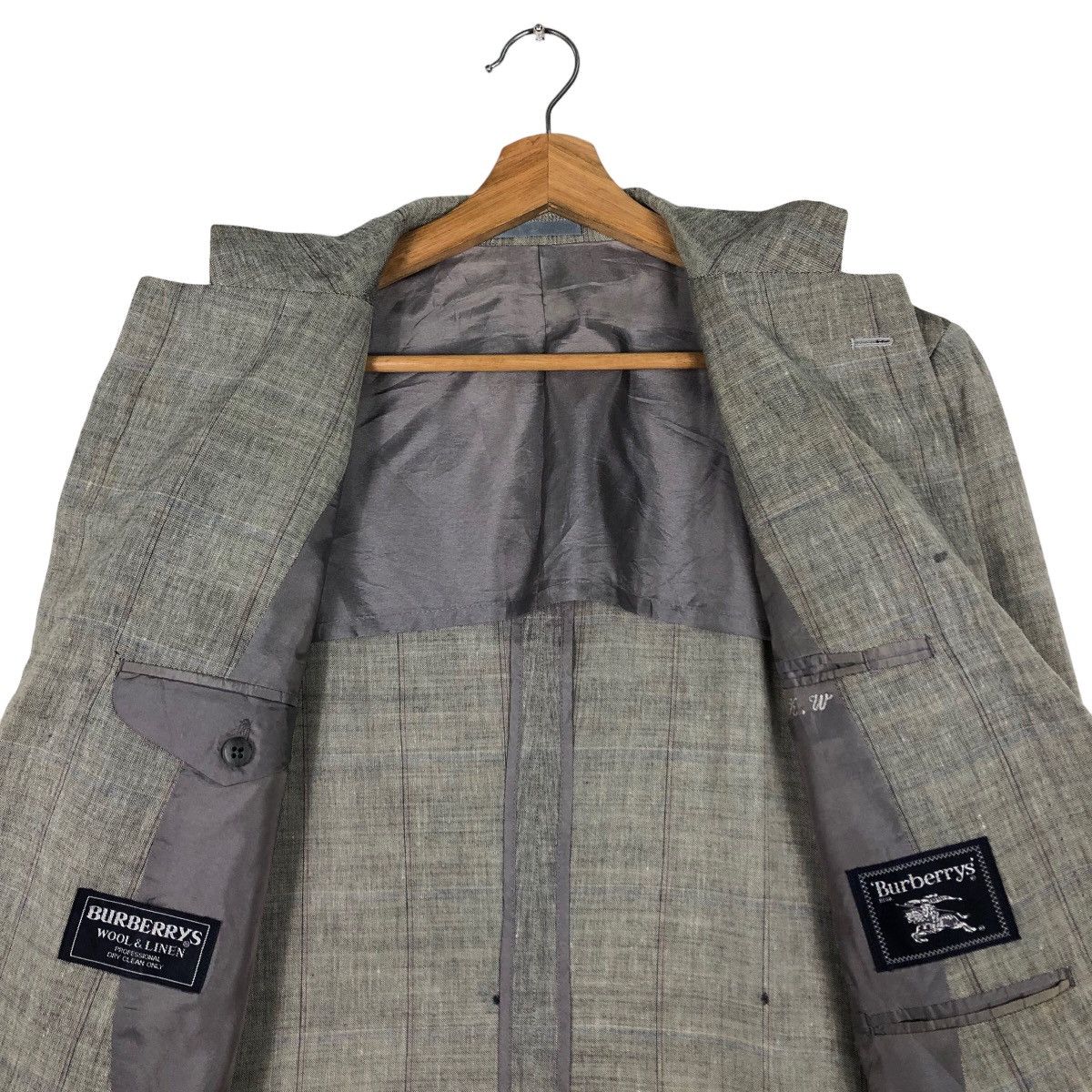 Burberry 🔥Vtg Burberrys Wool & Linen Double Breast Jackets Size US M / EU 48-50 / 2 - 12 Thumbnail