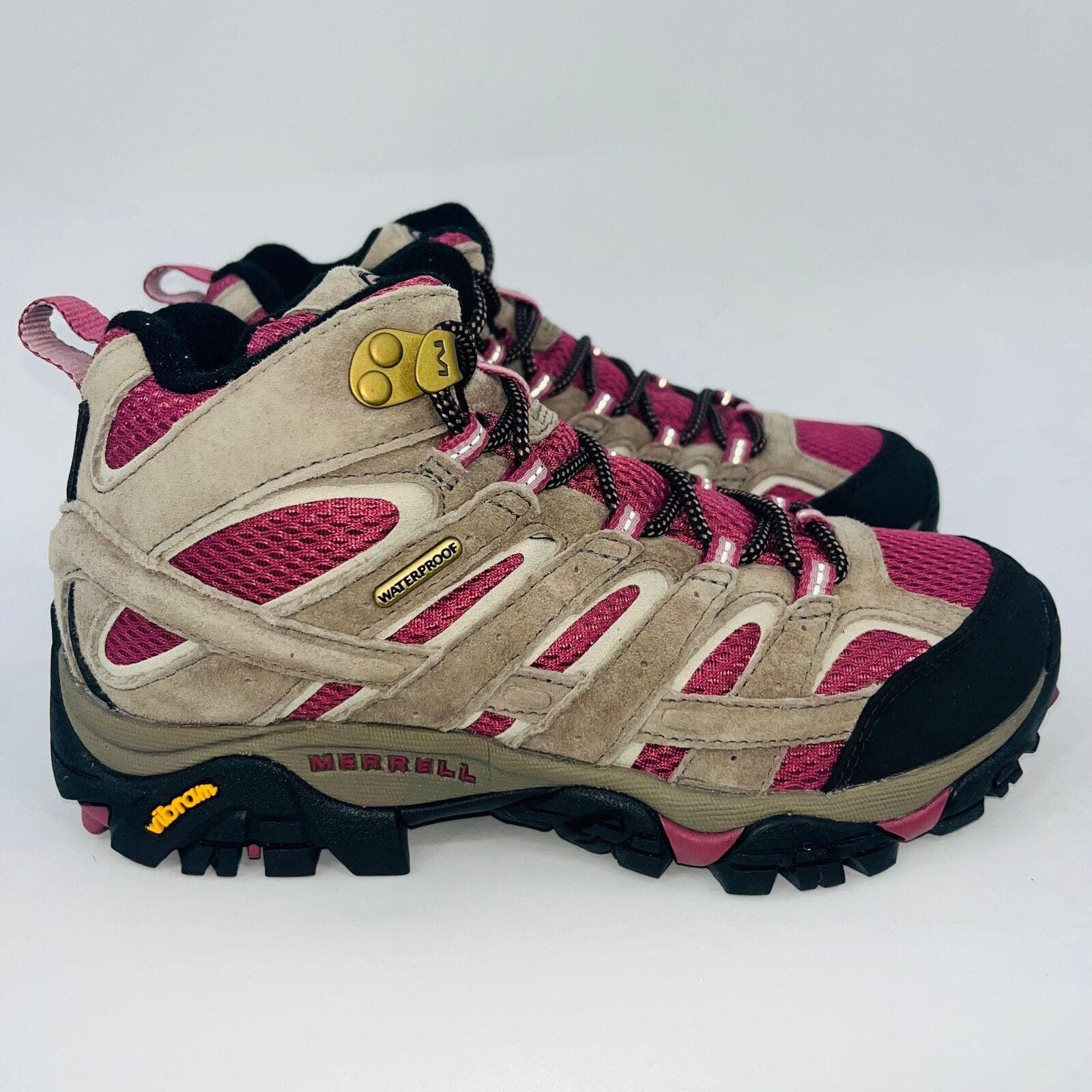 image of Merrell Women Moab 2 Mid Waterproof "boulder/blush" Boot 6.5 in Beige