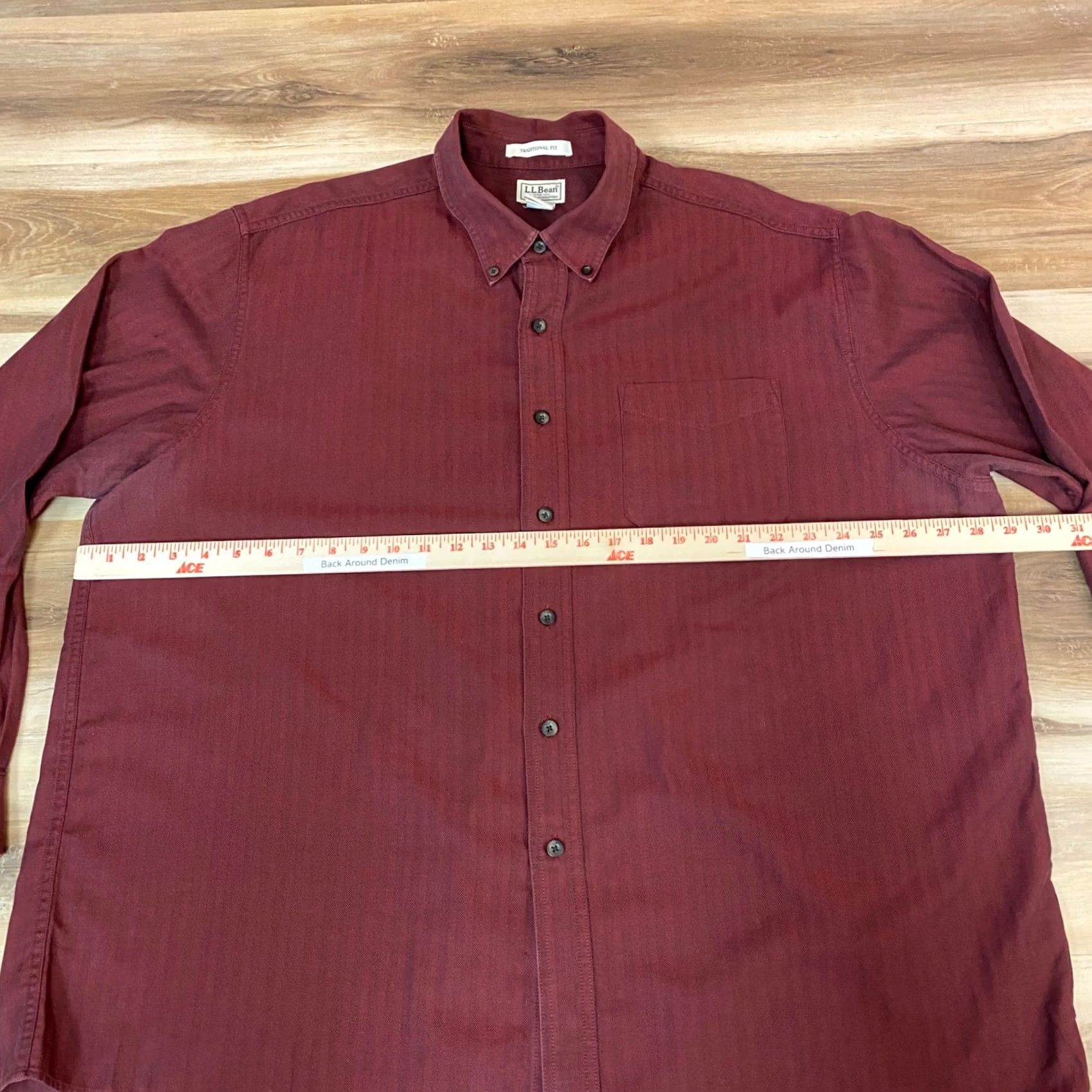 Vintage LL Bean Shirt Mens XXL Red Herringbone Kennebunk Button-Down Size US XXL / EU 58 / 5 - 7 Thumbnail