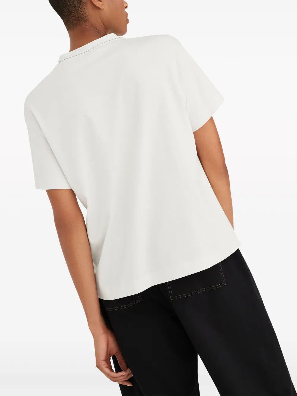 Brunello Cucinelli o1la1rc1a0325 T-shirt With Letters in White Size L / US 10 / IT 46 - 6 Thumbnail