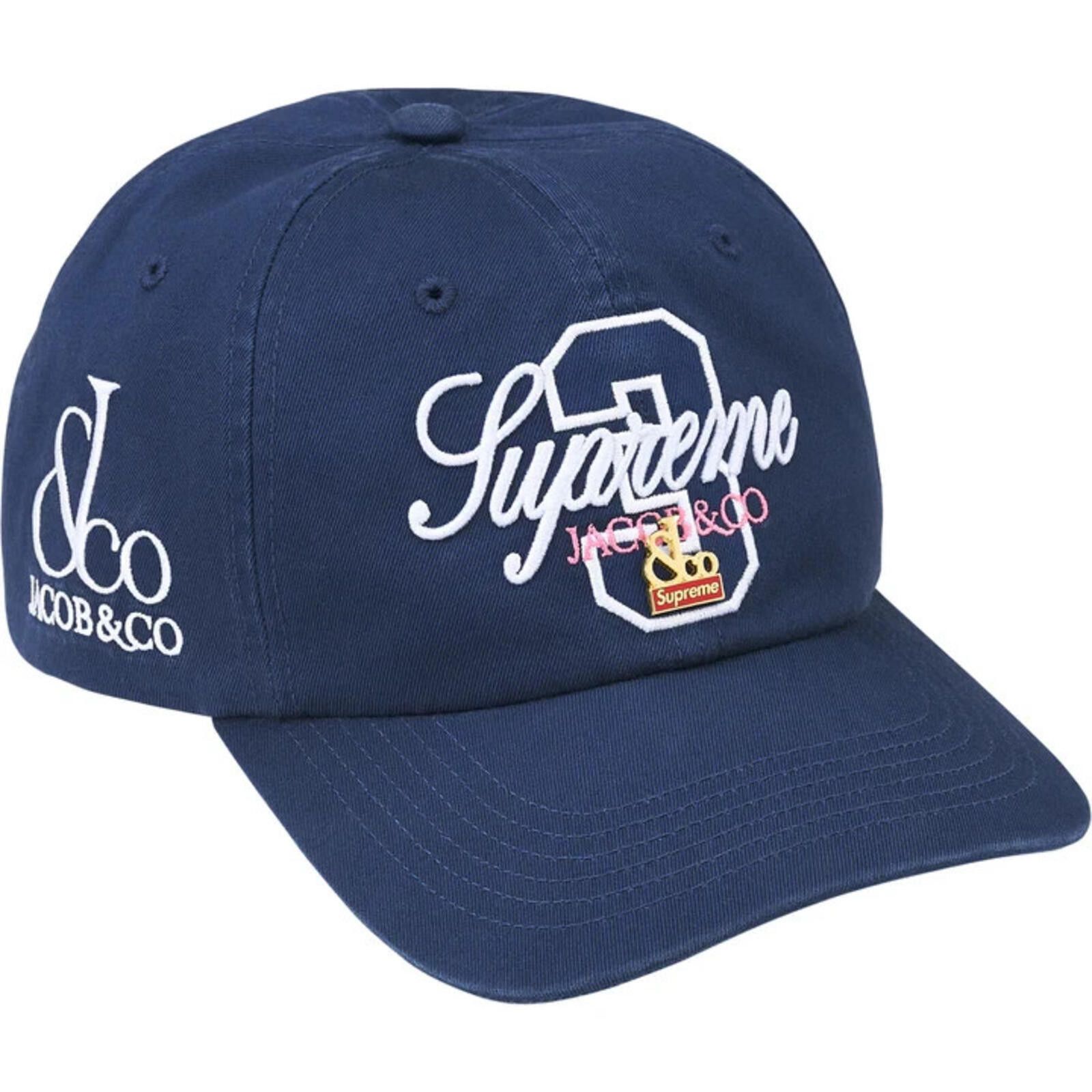 Supreme Supreme Leather Appliqué Washed Paisley 6-Panel Cap Navy 