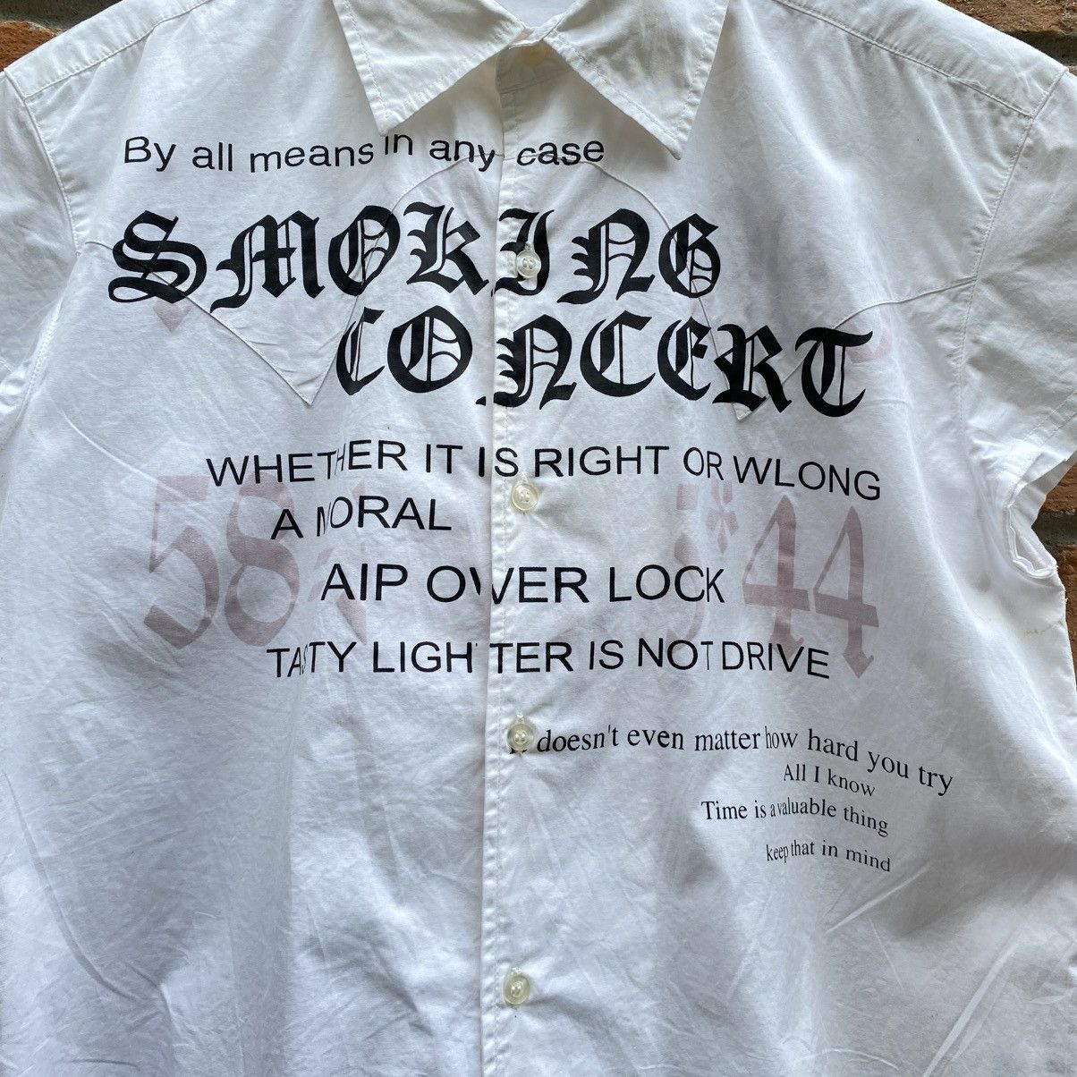 Designer EURO immortal Y2K Punk Smoking Concert Typography Shirt Size L / US 10 / IT 46 - 8 Thumbnail