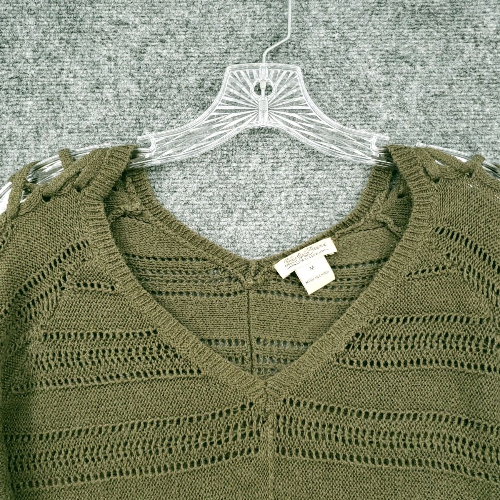 Lucky Brand Lucky Brand Sweater Medium M Green V Neck Knit Long Sleeve Pullover Jumper Women Size M / US 6-8 / IT 42-44 - 3 Thumbnail