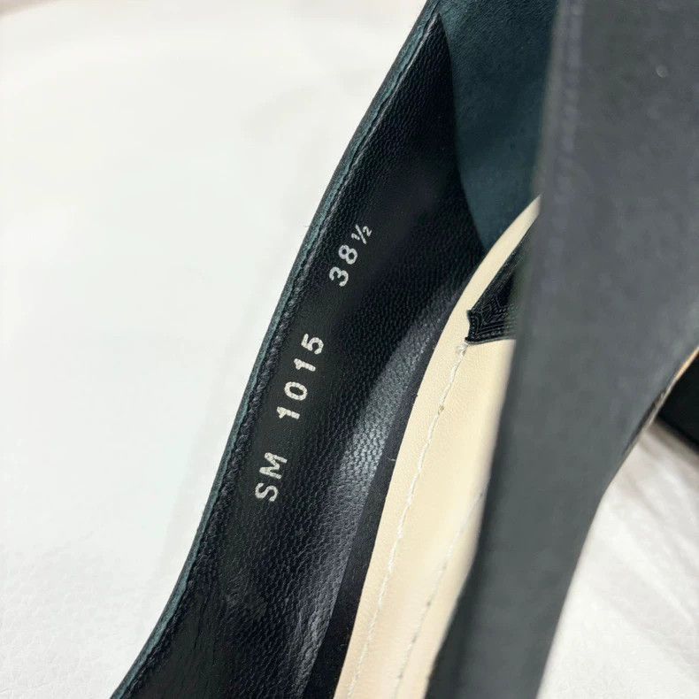 Dior Dior Black Satin High Heels with Rhinestones-2506 Size US 7.5 / IT 37.5 - 3 Thumbnail