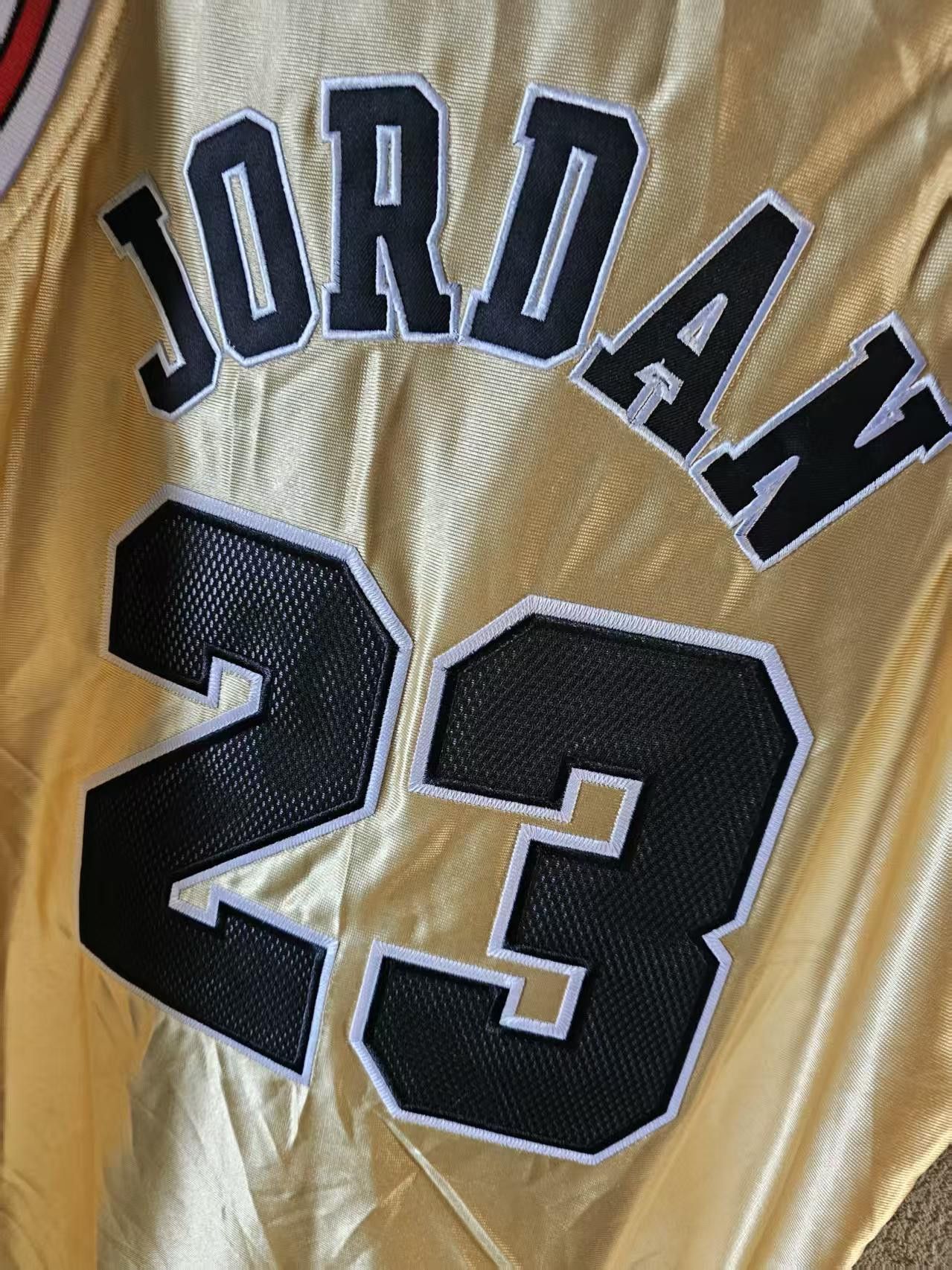 NBA Chicago Bulls #23 Michael Jordan Jersey Double Stitched Gold Size US M / EU 48-50 / 2 - 3 Thumbnail