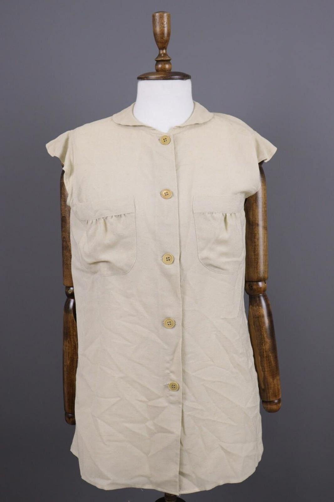 Giorgio Armani Giorgio Armani Vintage Beige Silk Blouse Shirt Size 44 / L Size M / US 6-8 / IT 42-44 - 1 Thumbnail