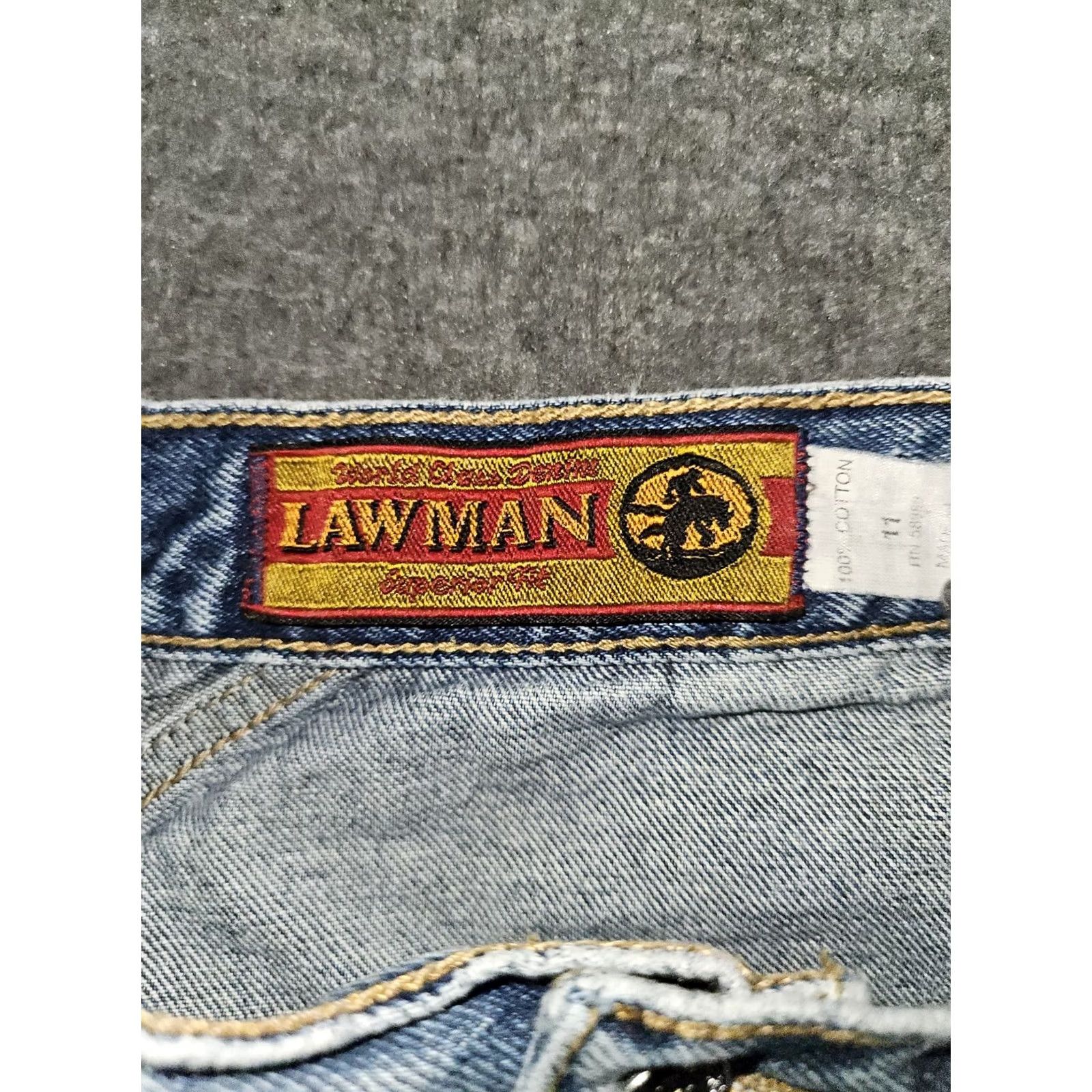 Vintage VINTAGE Lawman Jeans Women's 11 High Rise Blue Distressed Straight 80s 90s Cowboy Boys? Size 32" / US 10 / IT 46 - 2 Thumbnail