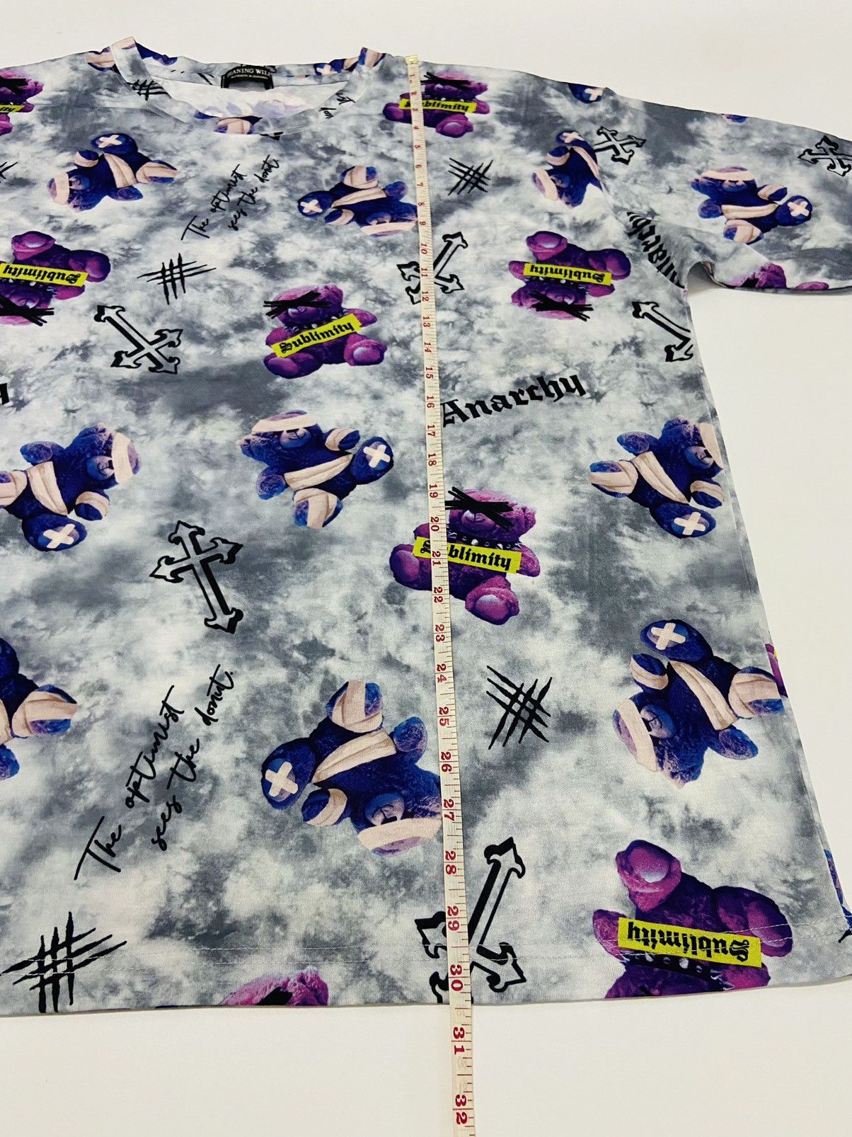 Japanese Brand JEANING WILD OVERPRINT ANARCHY TEE Size US XXL / EU 58 / 5 - 8 Thumbnail