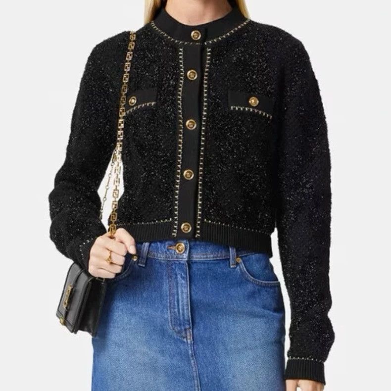 Versace Versace Black Buttoned Cropped Jacket - dmc Size US XS / EU 42 / 0 - 1 Thumbnail