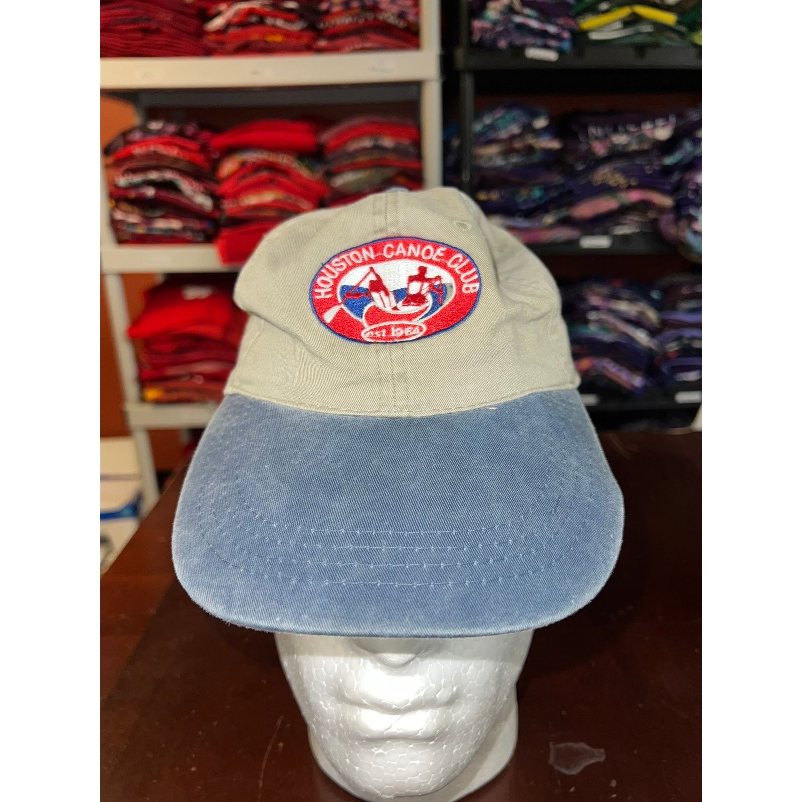 Vintage Houston Canoe Club Hat Boating Brown Blue Headwear Vintage Size ONE SIZE - 2 Thumbnail