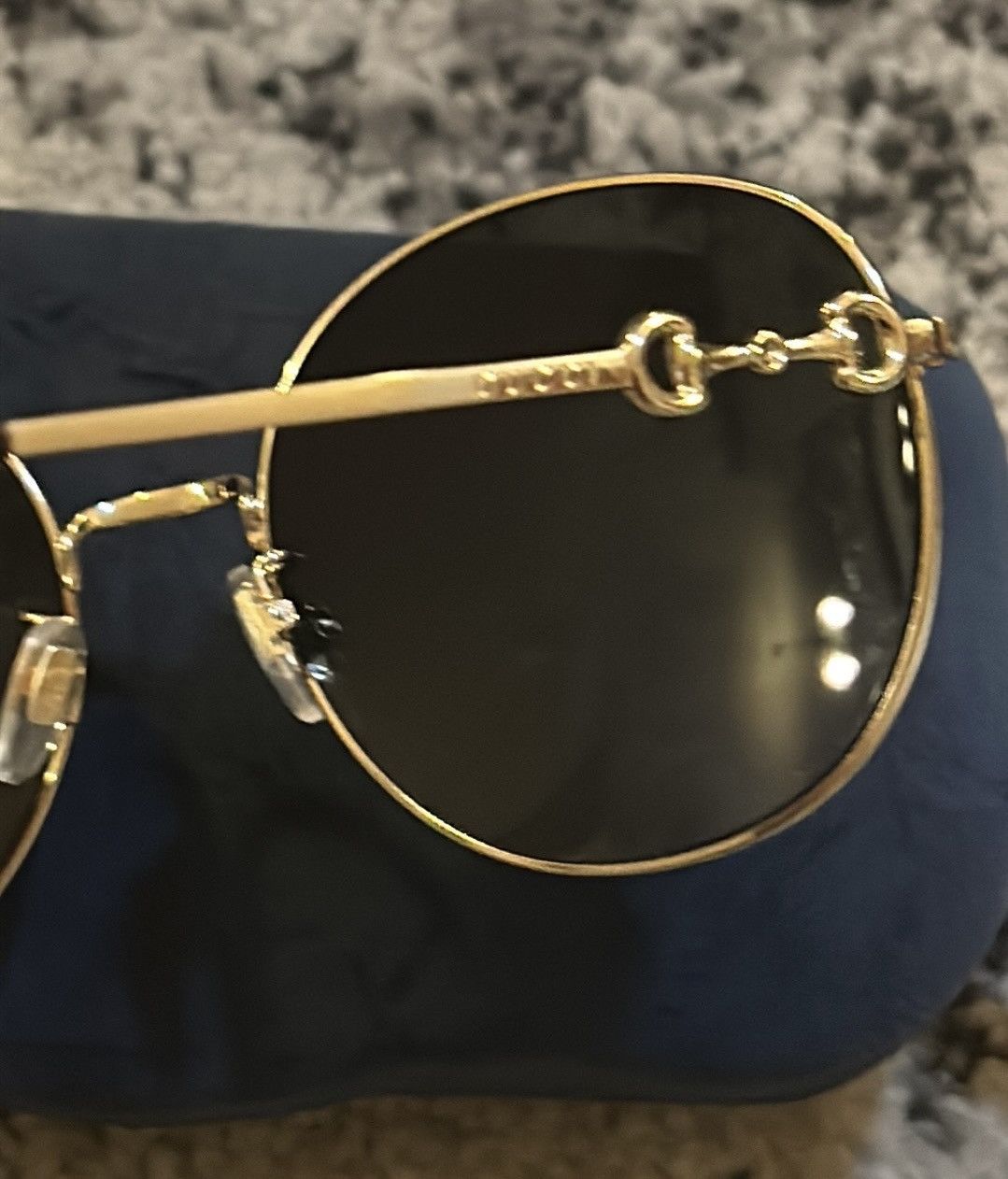 Gucci Gucci 59mm Round Sunglasses with Horsebit Size ONE SIZE - 5 Thumbnail