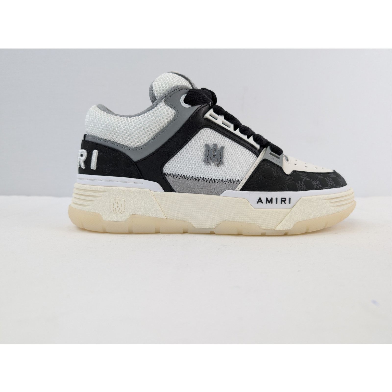 Amiri o1rshd1 MA-1 Quad Debossed Nubuck Sneakers in Black Size US 12 / EU 45 - 4 Thumbnail