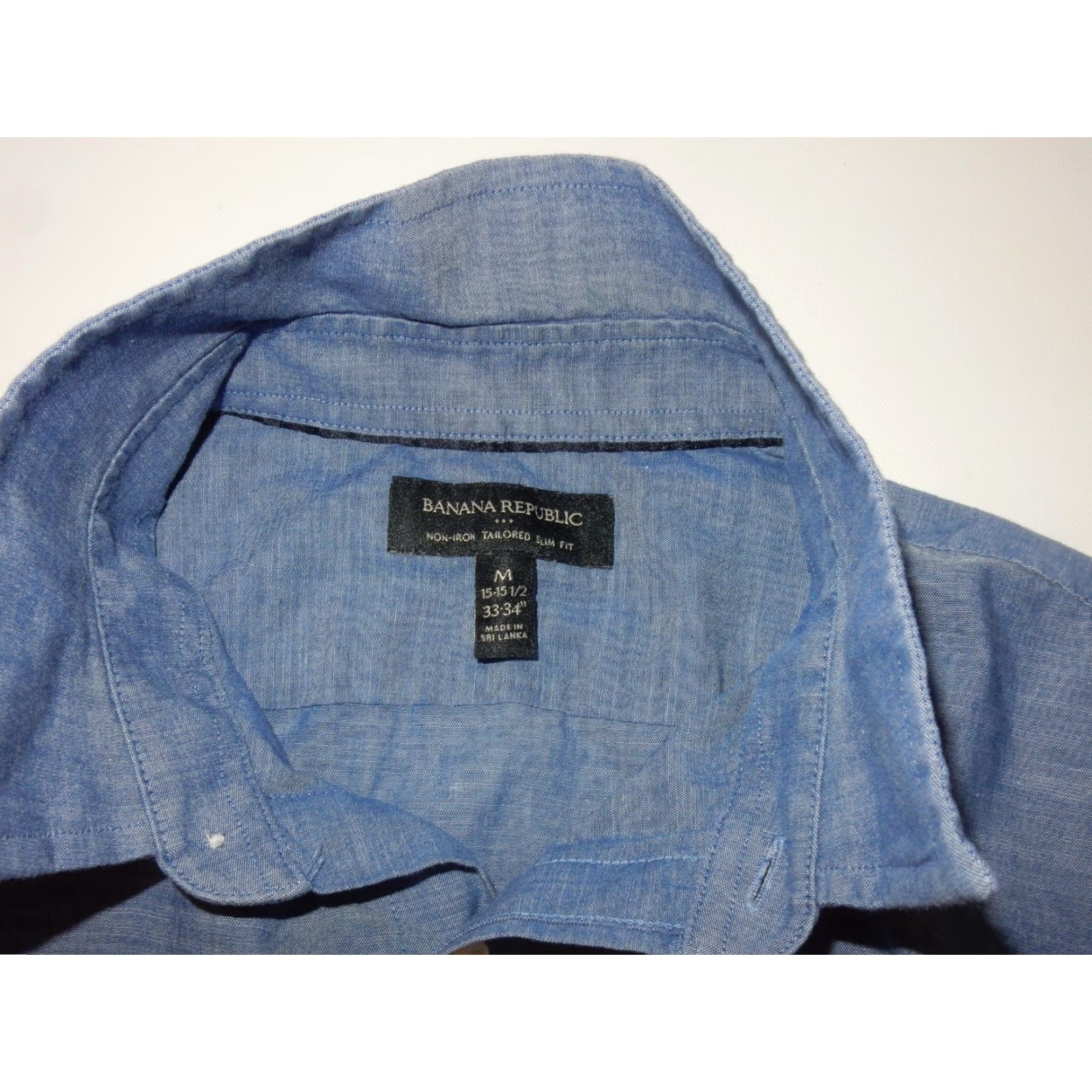 Banana Republic Banana Republic Men's Button-Front Shirt Slim Size M Blue Cotton Long Sleeve Regular Pattern Solid Shirt Button-Up Mens Size US L / EU 52-54 / 3 - 4 Thumbnail