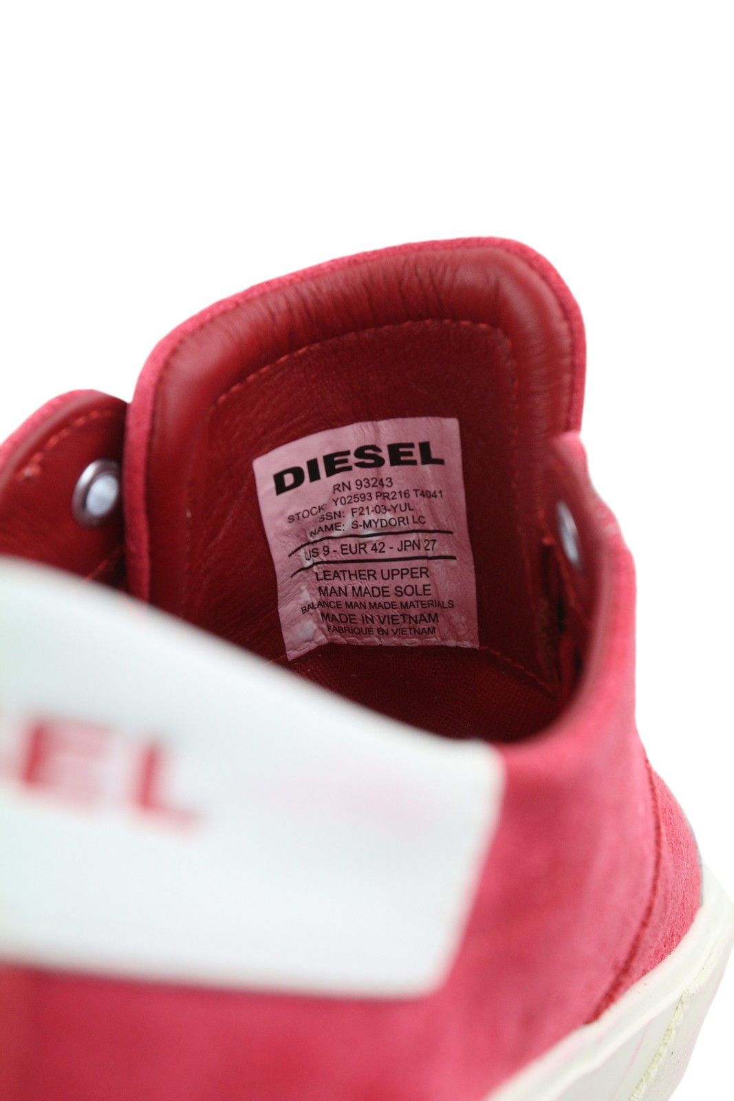 Diesel S-MYDORI LC EU42 Red Suede Leather 41530 Size US 9 / EU 42 - 9 Thumbnail