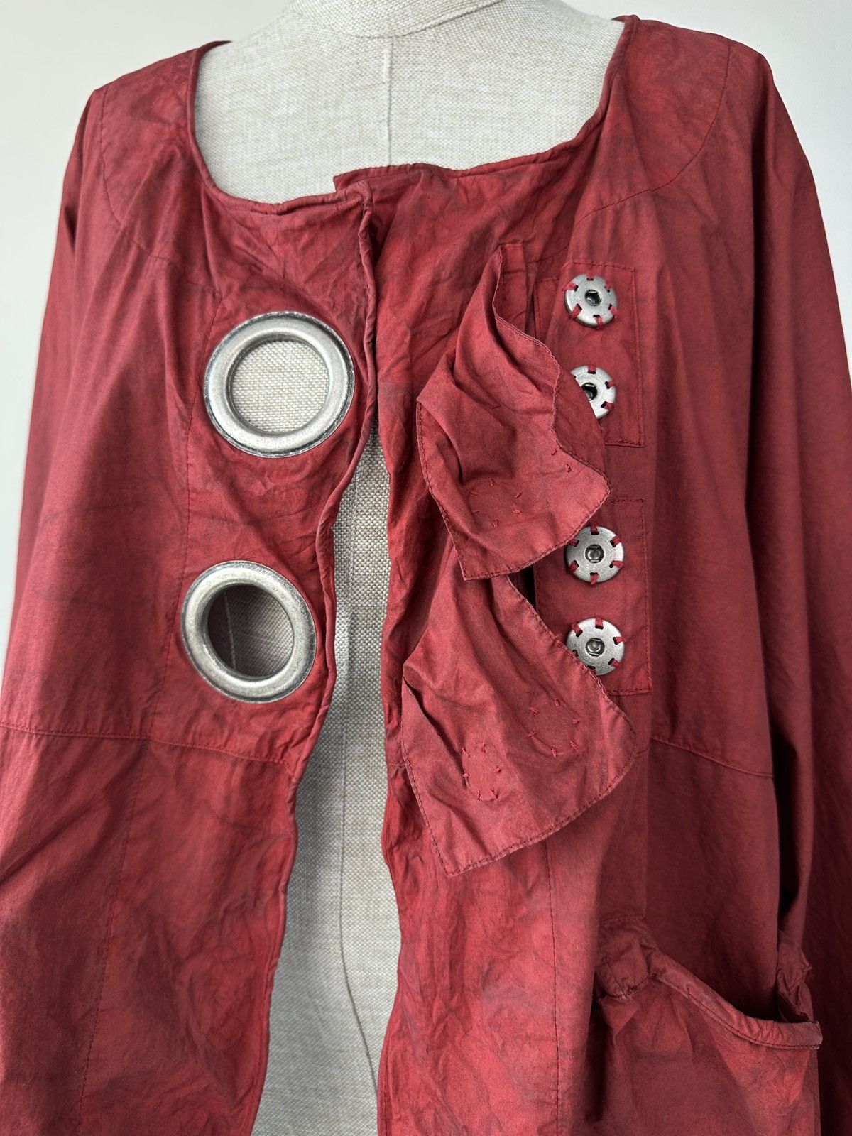 Other BARBARA SPEER Oversized Crinkle Cotton Jacket Ring Ties Size M / US 6-8 / IT 42-44 - 9 Thumbnail