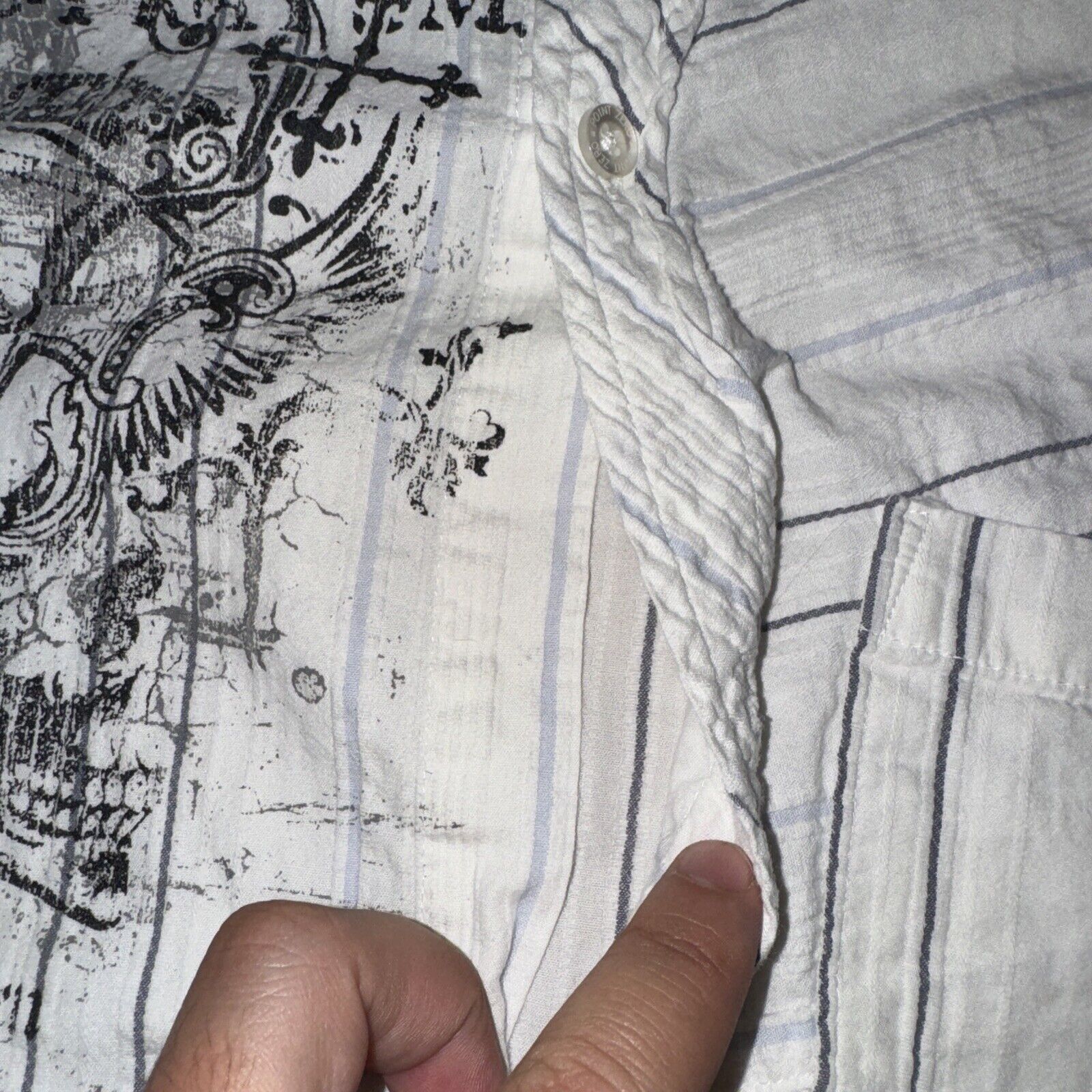 Japanese Brand × Point Zero × Vintage Y2K Point Zero Button Up Shirt Medium 16x22 Kids White Size US XXS / EU 40 - 4 Thumbnail