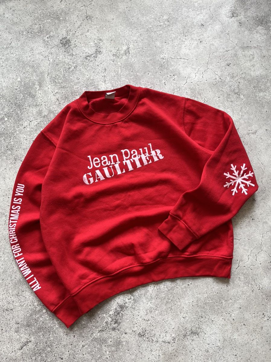 Jean Paul Gaultier × Vintage Rare Jean Paul Gaultier Spellout Logo Christmas Sweatshirt Size US S / EU 44-46 / 1 - 4 Thumbnail
