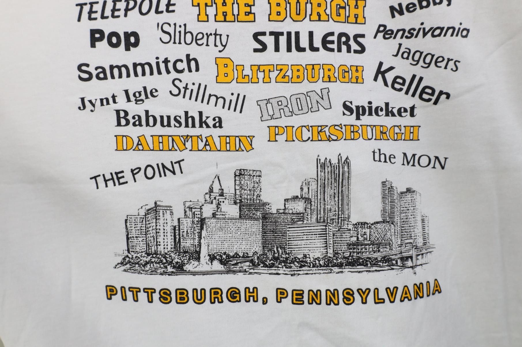 Vintage Deadstock Vintage 90s Pittsburghese Pittsburgh T-Shirt Size US XXL / EU 58 / 5 - 6 Thumbnail