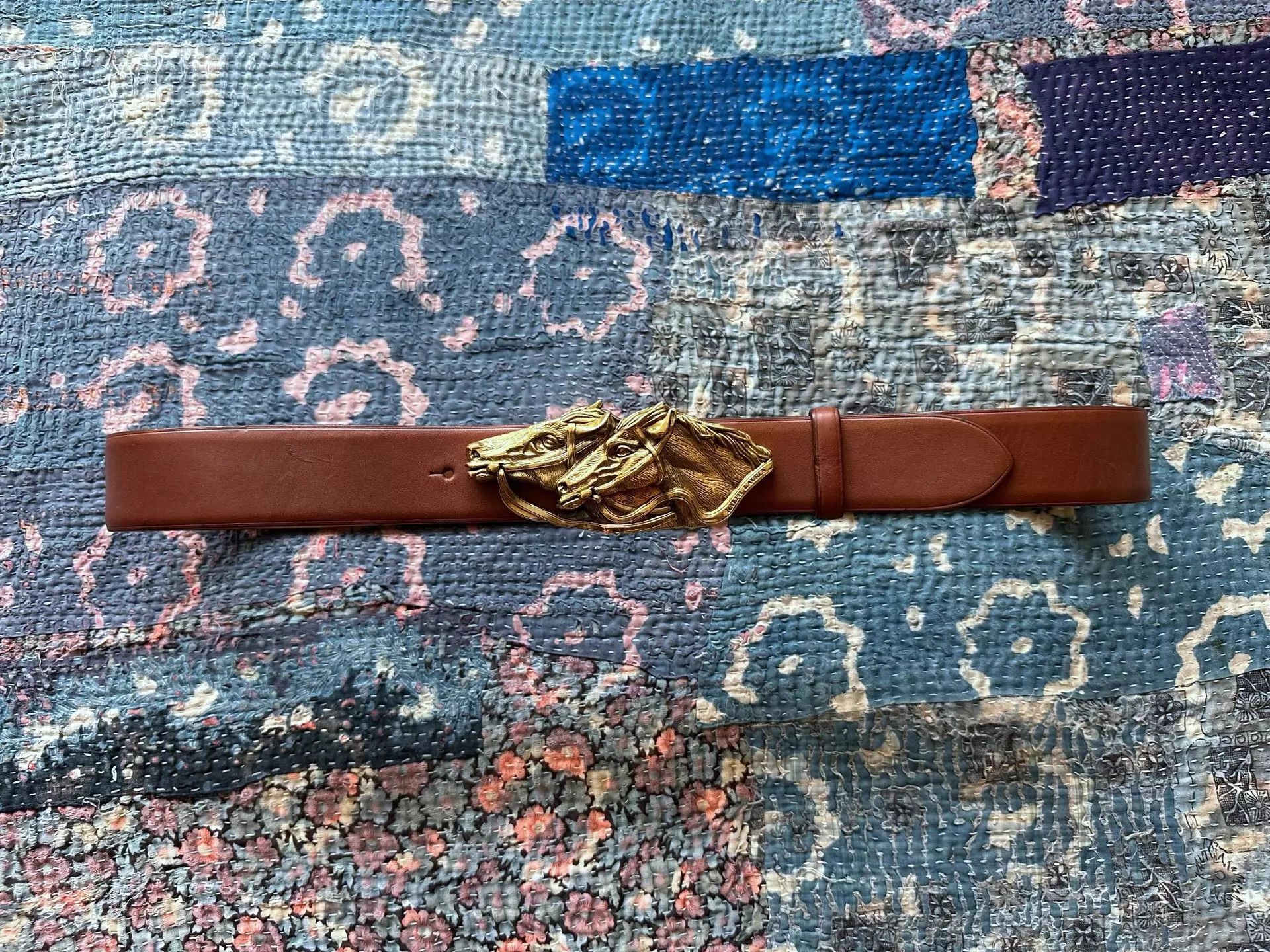 Polo Ralph Lauren RRL Purple Label Belt L Italy Early Runway Nice Buckle Size ONE SIZE - 1 Thumbnail