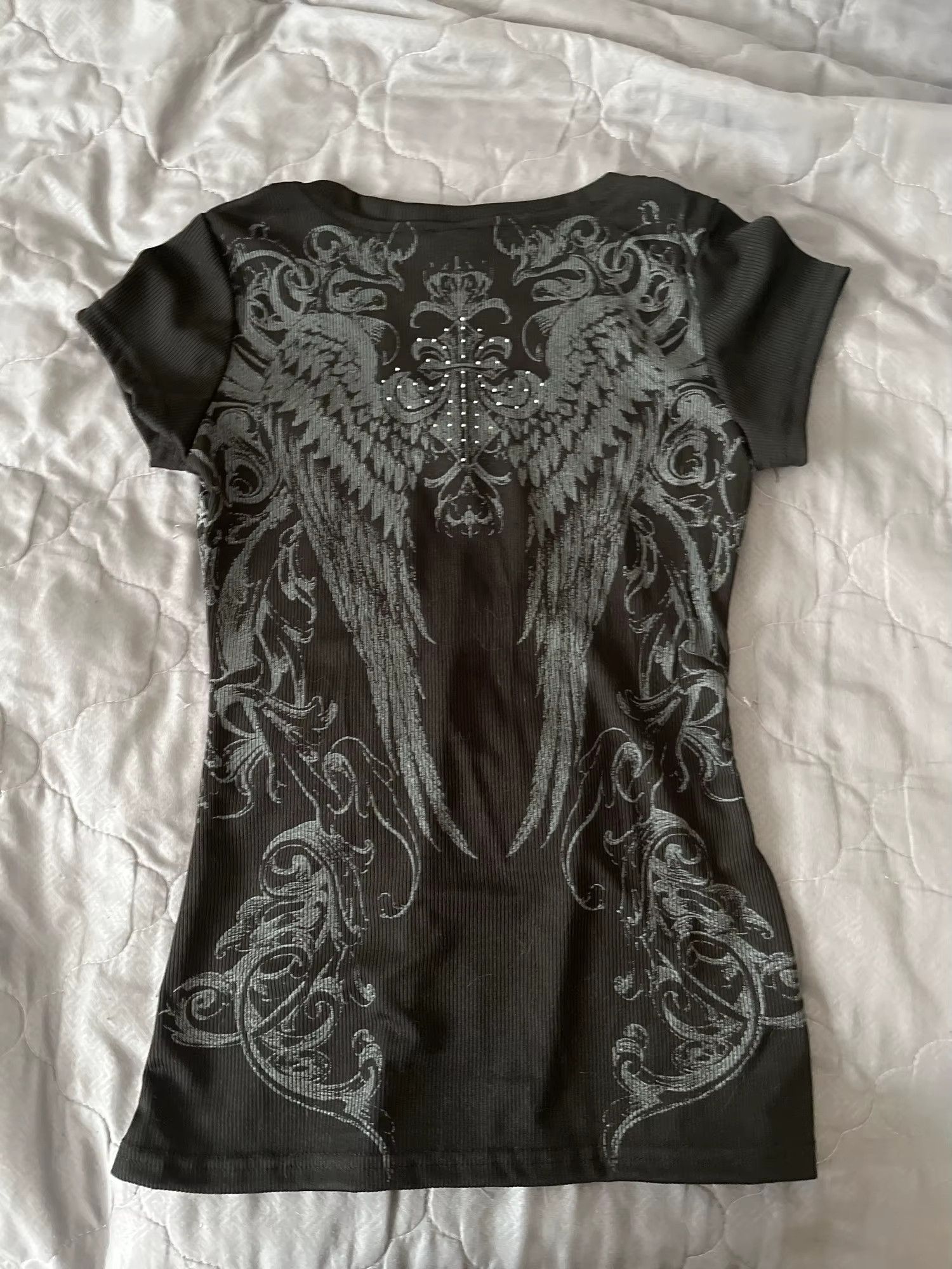 Other y2k rhinestone punk/emo/gothic 2000s top Size S / US 4 / IT 40 - 6 Thumbnail