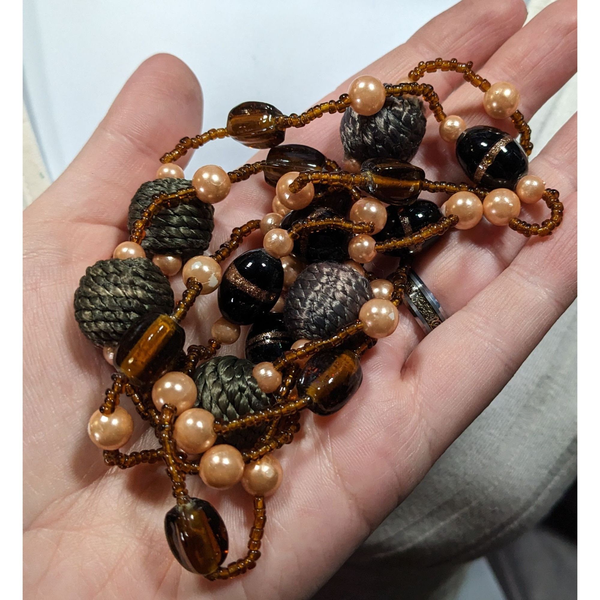 Other Earthy Glass And Faux Pearl Beaded Necklace Size ONE SIZE - 4 Thumbnail