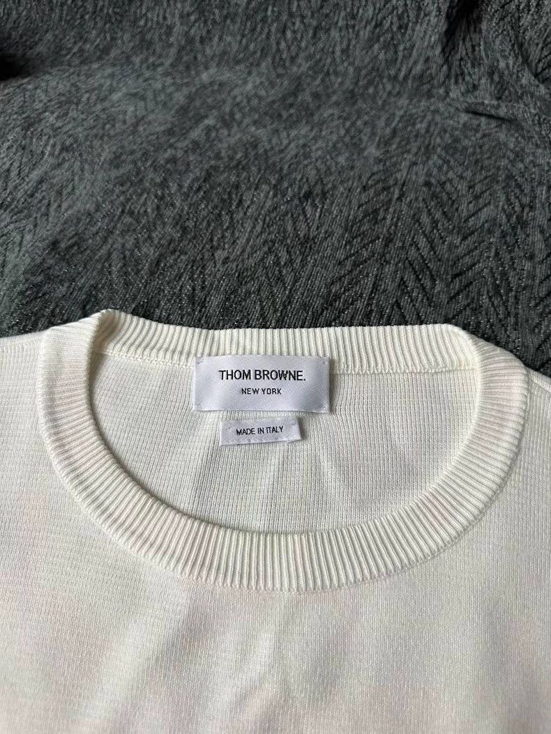 Thom Browne Thom Browne White sweater Size US XL / EU 56 / 4 - 3 Thumbnail