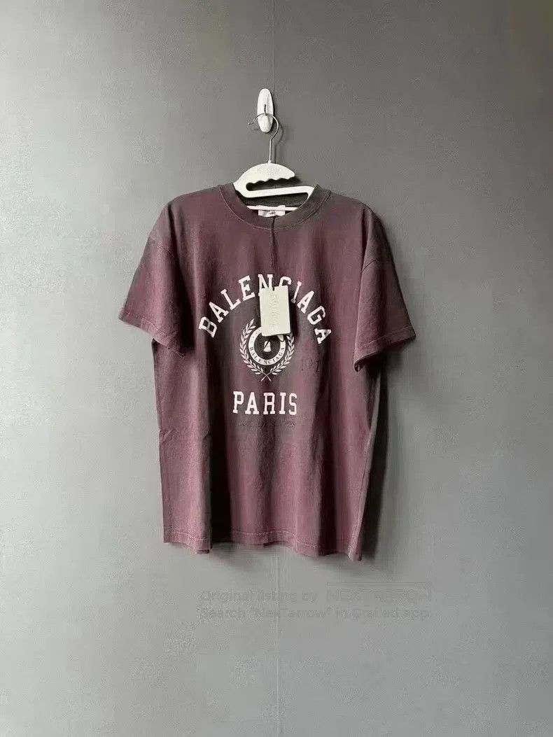 Balenciaga Balenciaga Purple Crackle Wheat Pattern Short Sleeve Size US S / EU 44-46 / 1 - 1 Thumbnail