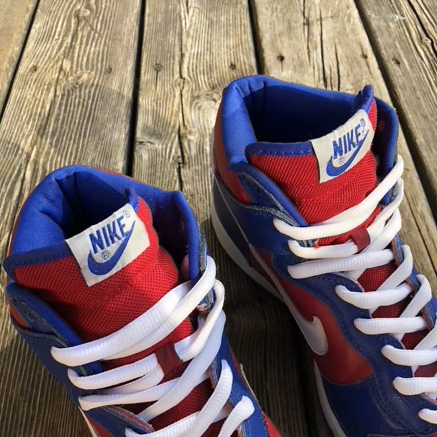 Nike 2003 Dunk High Clippers Red Royal 305287 411 Vintage Size US 13 / EU 46 - 4 Thumbnail