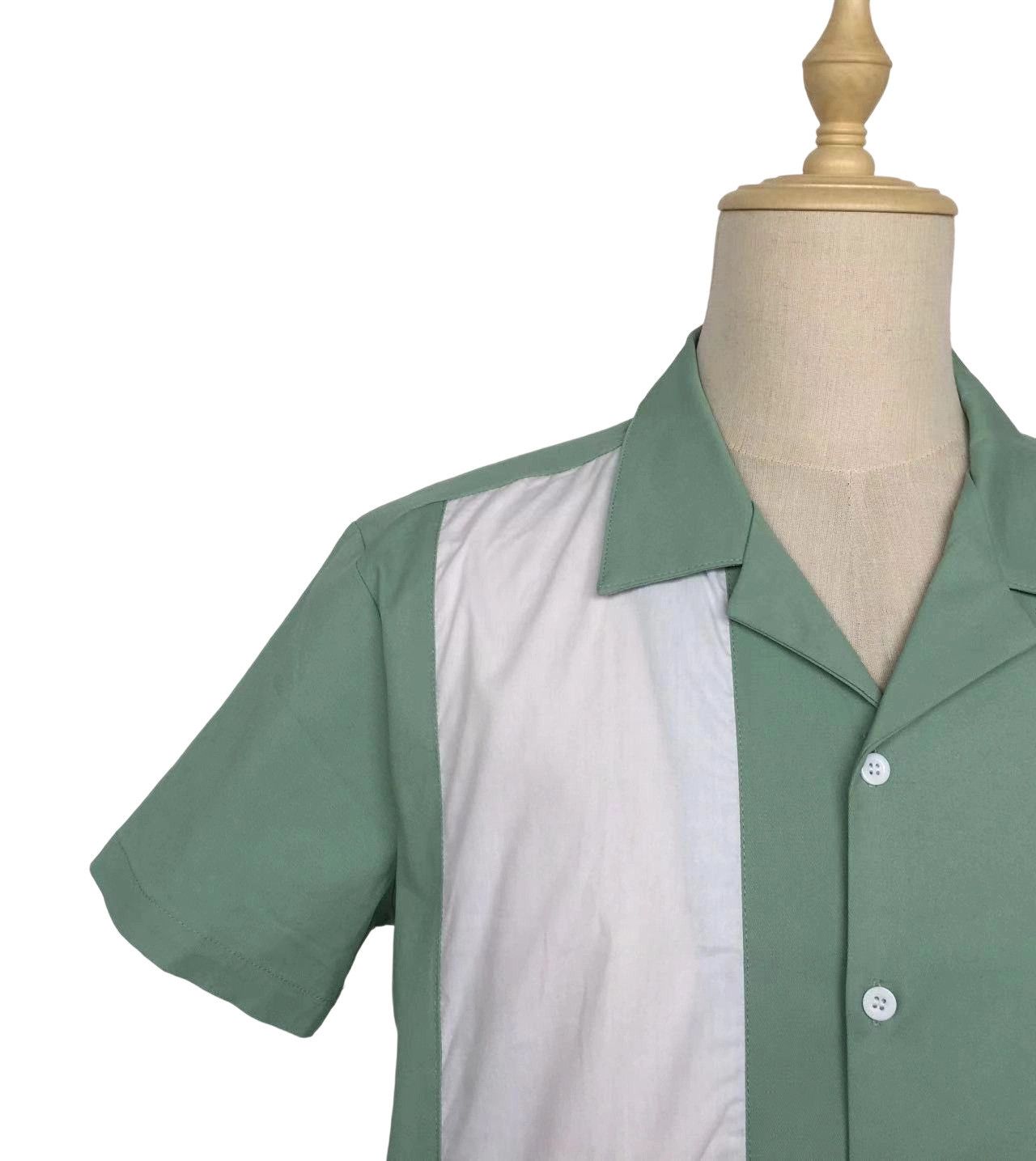 Other Vintage Casual Shirts Short Sleeve Cotton Mint-green Size US XL / EU 56 / 4 - 6 Thumbnail