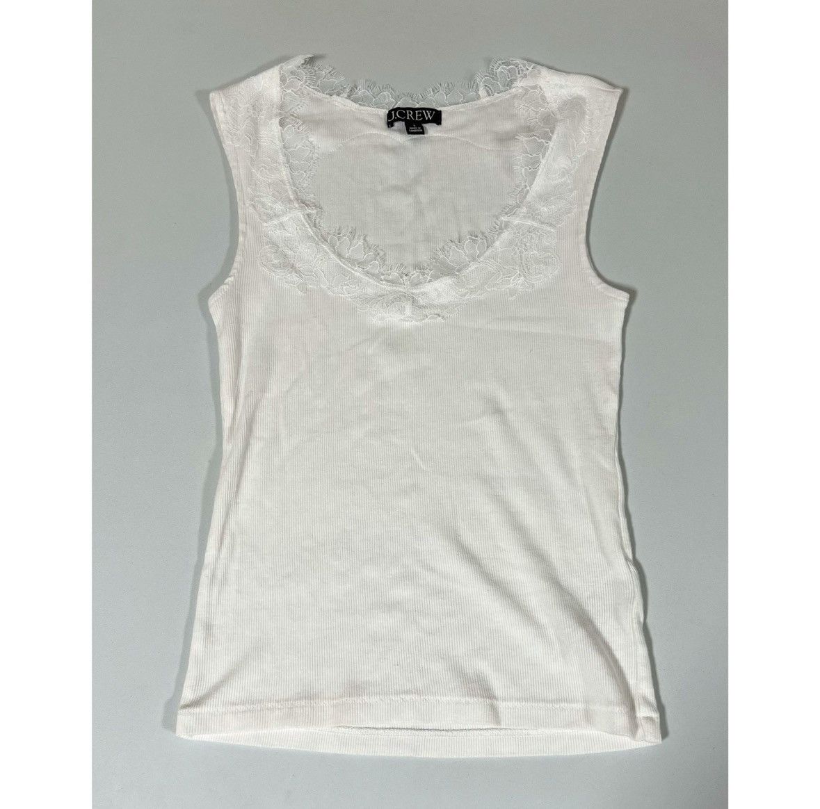 J.Crew J. Crew White Lace Cami Camisole Tank Top Shirt Size S 🤍 Size S / US 4 / IT 40 - 1 Thumbnail