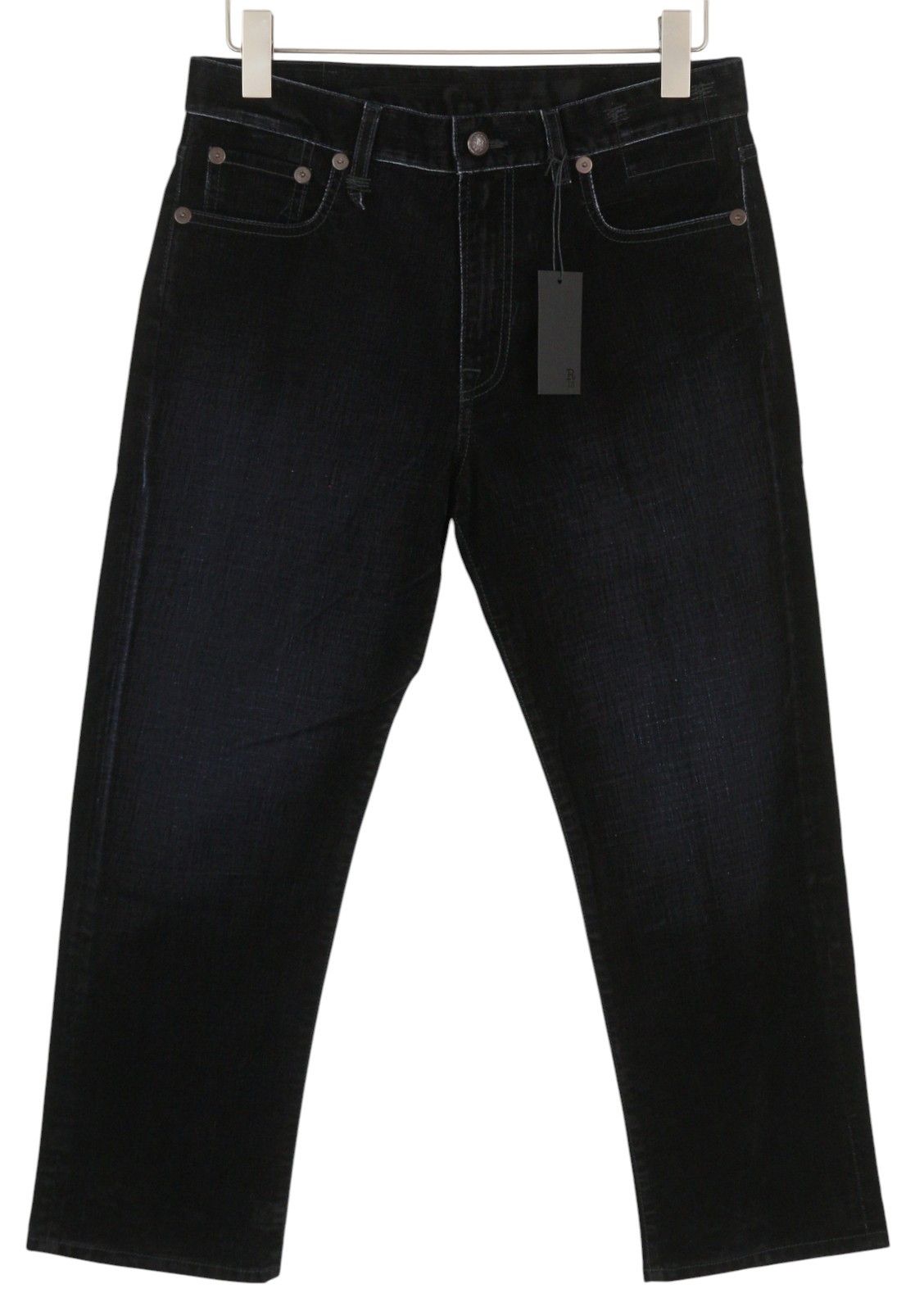R13 ROMEO 28 Flocked Black Velvet Cropped Low Rise Dark 86242 Size 28" / US 6 / IT 42 - 2 Thumbnail