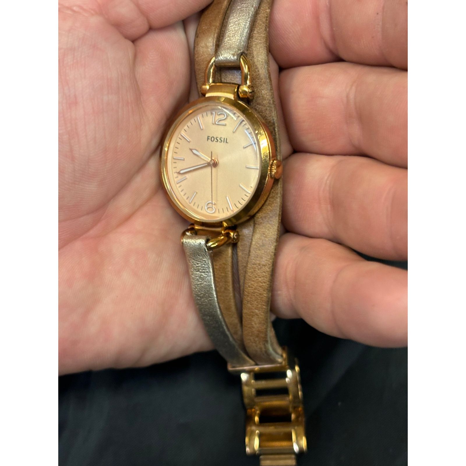 Fossil Fossil Georgia ES3411 Leather Band Womens Watch. New Battery Size ONE SIZE - 8 Thumbnail