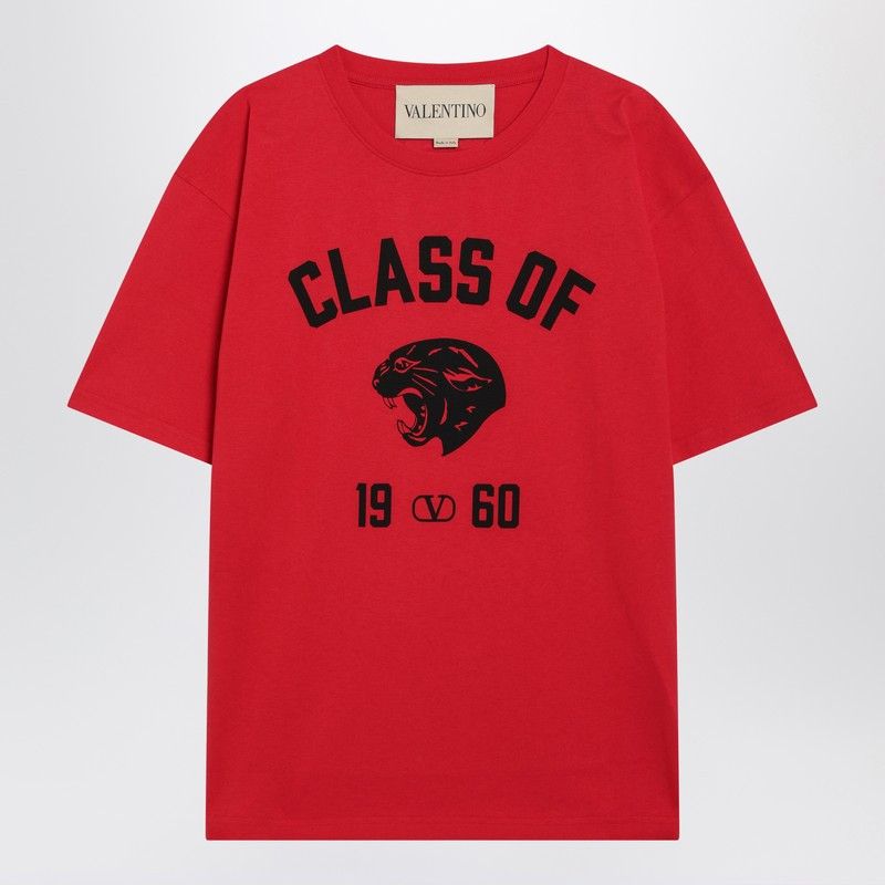 Valentino Valentino Red T-Shirt With Panther Print Size US M / EU 48-50 / 2 - 1 Thumbnail