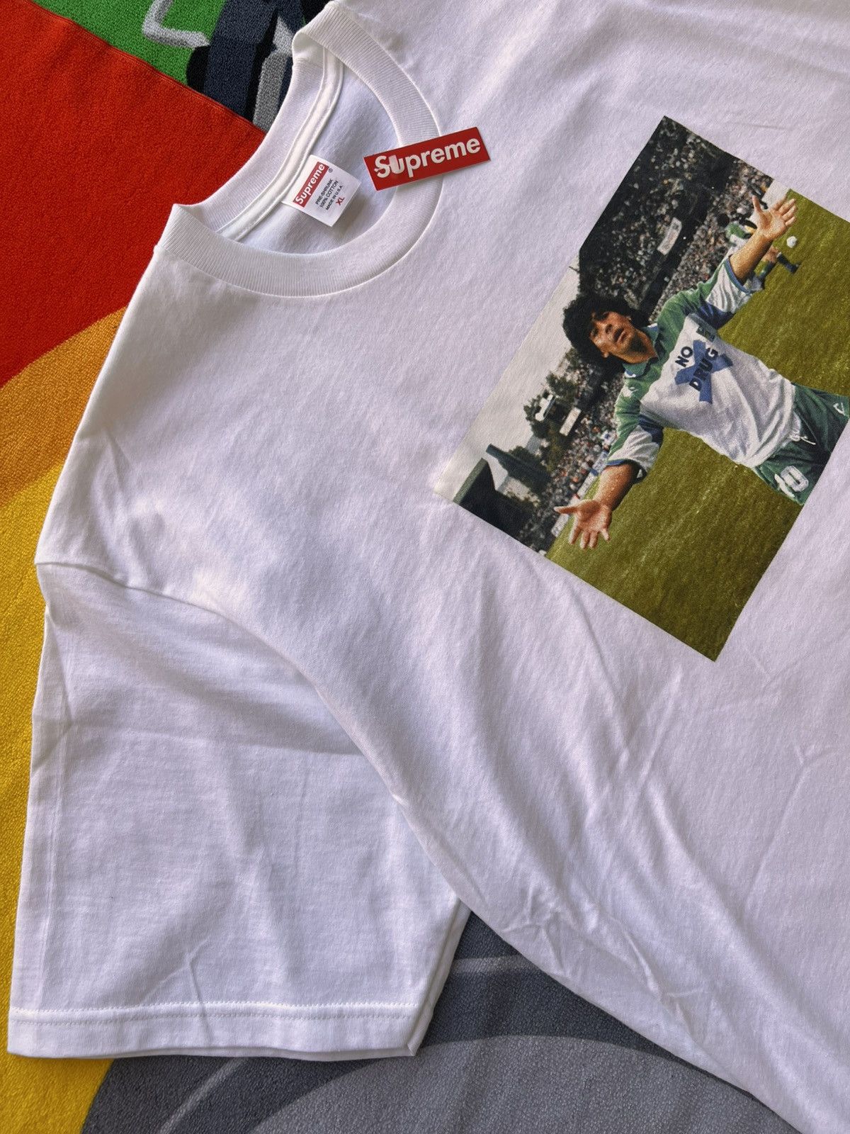 Supreme XL Supreme Maradona Tee white T-shirt football diego drugs Size US XL / EU 56 / 4 - 11 Thumbnail