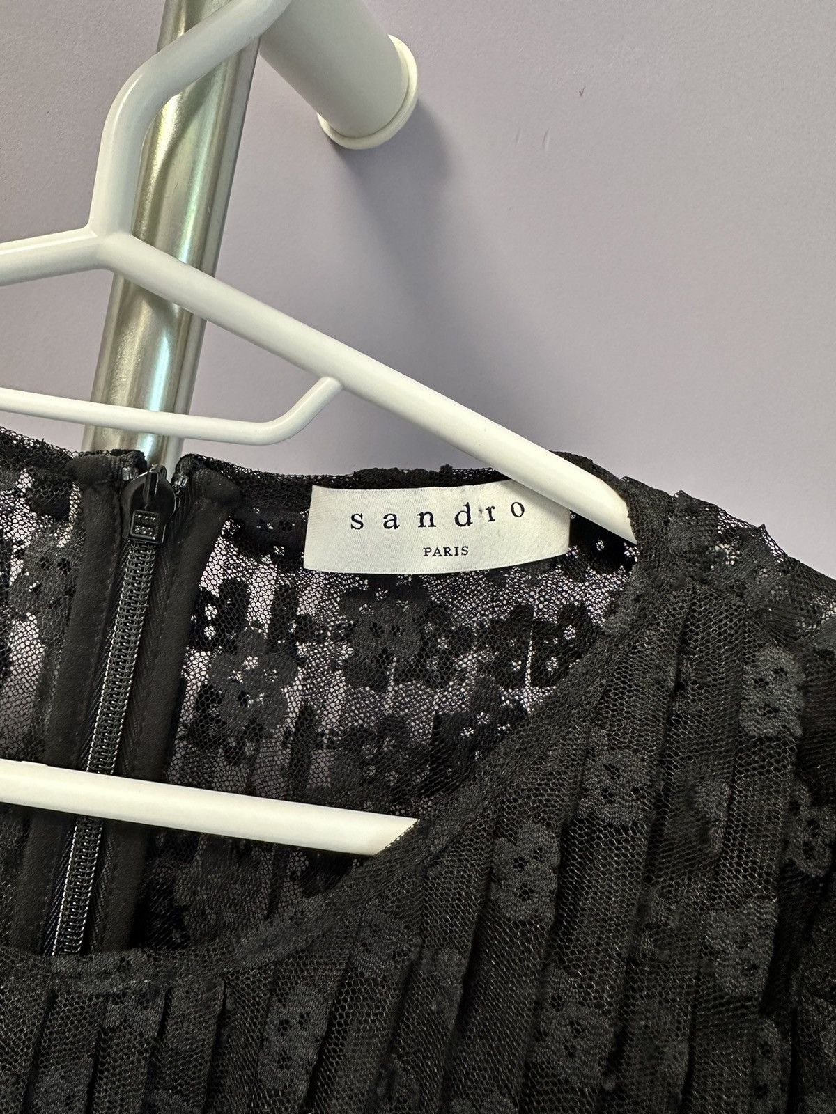 Designer × Sandro Sandro Floral-lace tiered dress Black Size XS / US 0-2 / IT 36-38 - 8 Thumbnail